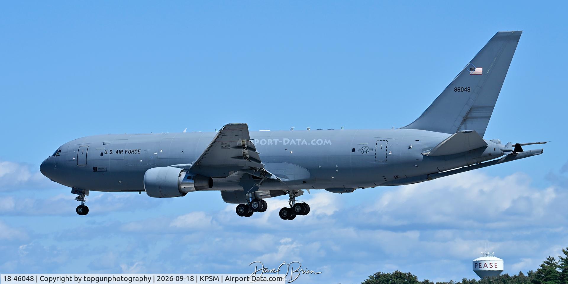 Aircraft 18-46048, 2019 Boeing KC-46A Pegasus, c/n 34141 l/n 1178, BLUE67 dragging TREND11, at KPSM, photo by topgunphotography