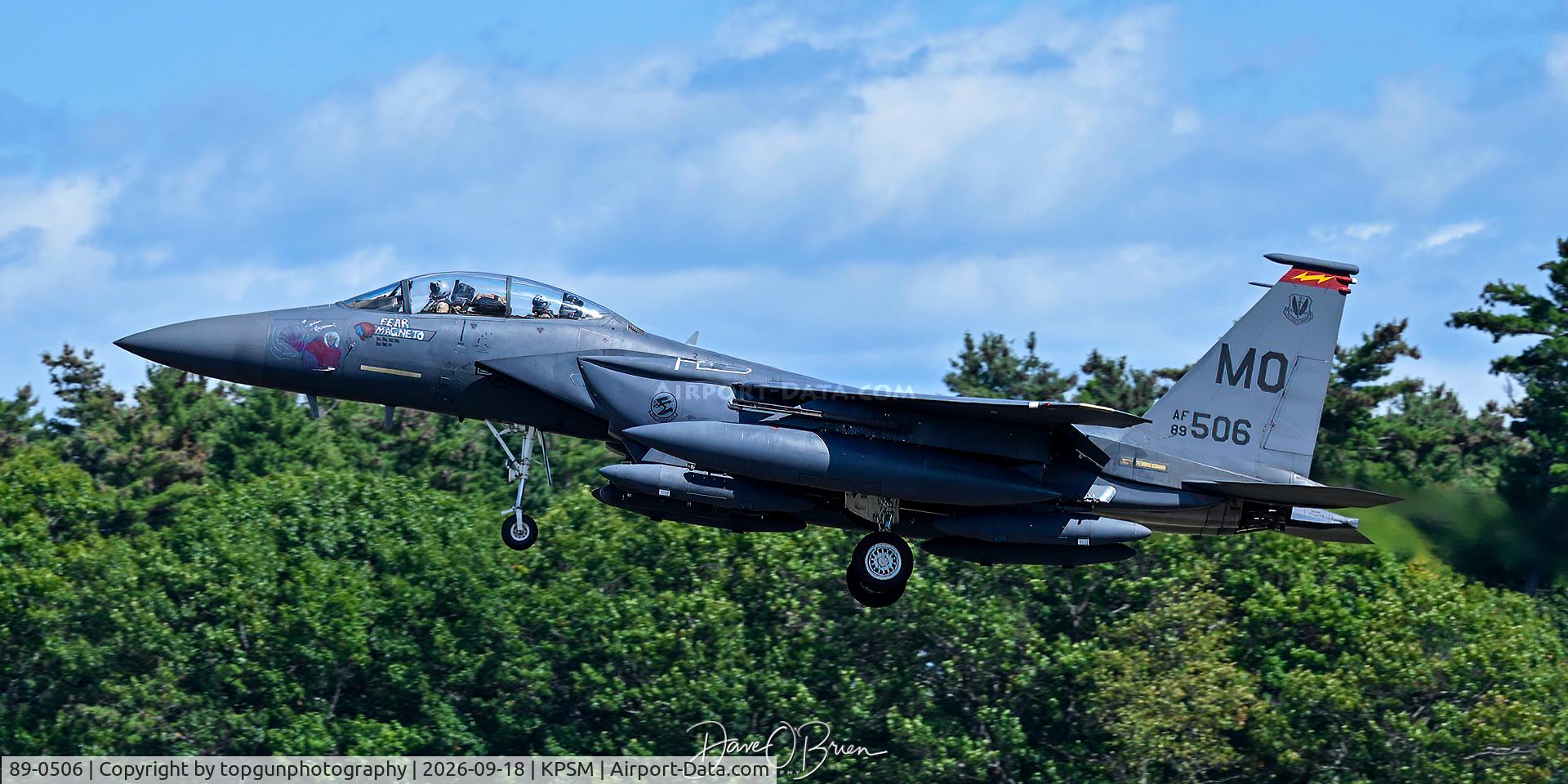 Aircraft 89-0506, 1989 McDonnell Douglas F-15E Strike Eagle, c/n 1153/E128, TREND24, at KPSM, photo by topgunphotography