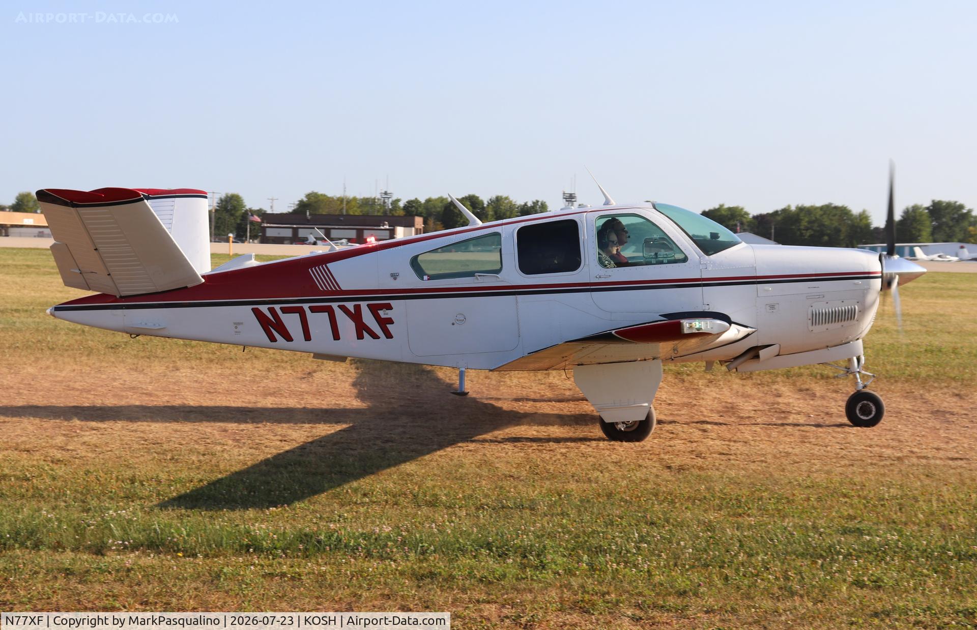 Aircraft N77XF, 1977 Beech V35B Bonanza, c/n D-9989, Beech V35B, at KOSH, photo by MarkPasqualino