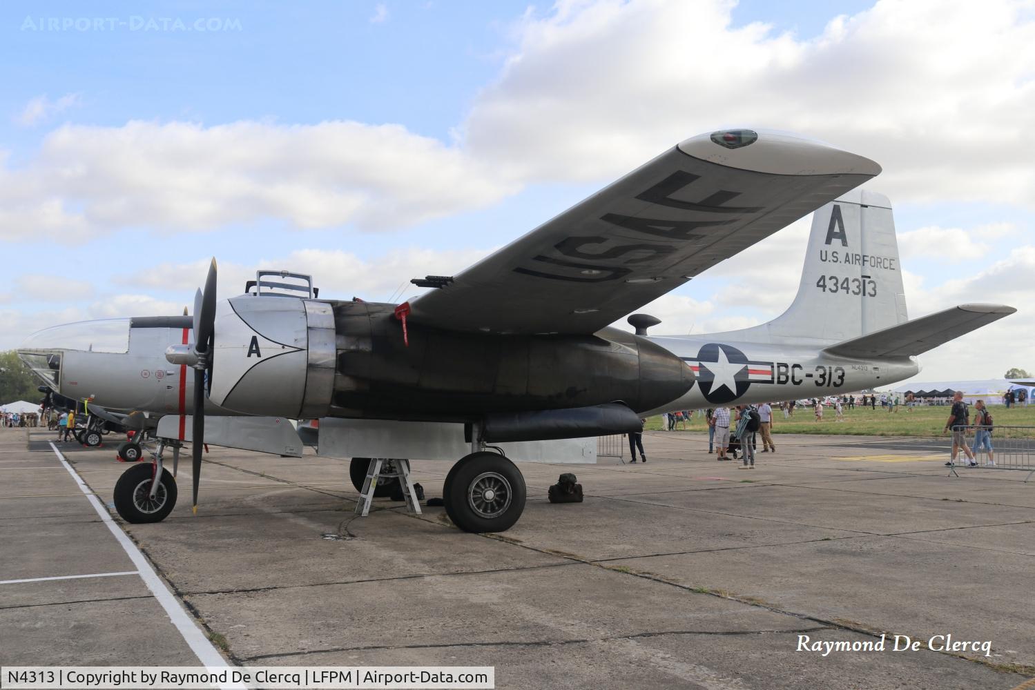 Aircraft N4313, 1944 Douglas A-26B Invader Invader, c/n 27592, At Air Legend Melun on 05-09-2026., at LFPM, photo by Raymond De Clercq