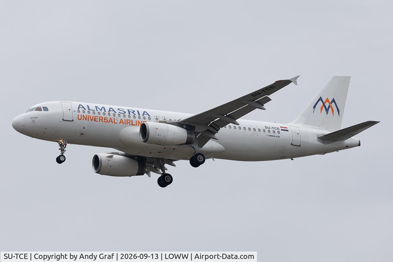 Aircraft SU-TCE, 1999 Airbus A320-232, c/n 0977, Almasria A320, at LOWW, photo by Andy Graf