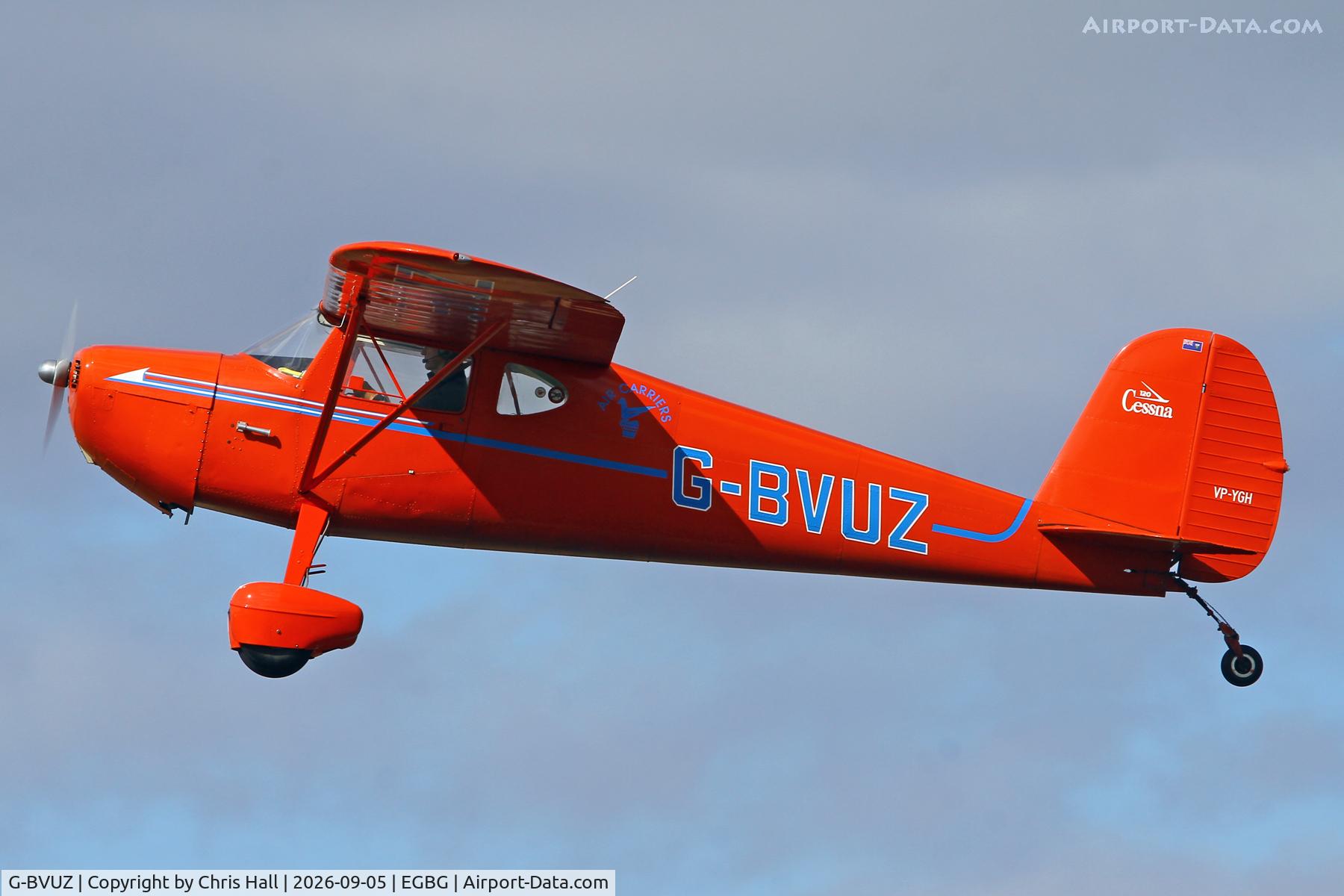 Aircraft G-BVUZ, 1946 Cessna 120, c/n 11334, LAA 80th Anniversary Rally, at EGBG, photo by Chris Hall