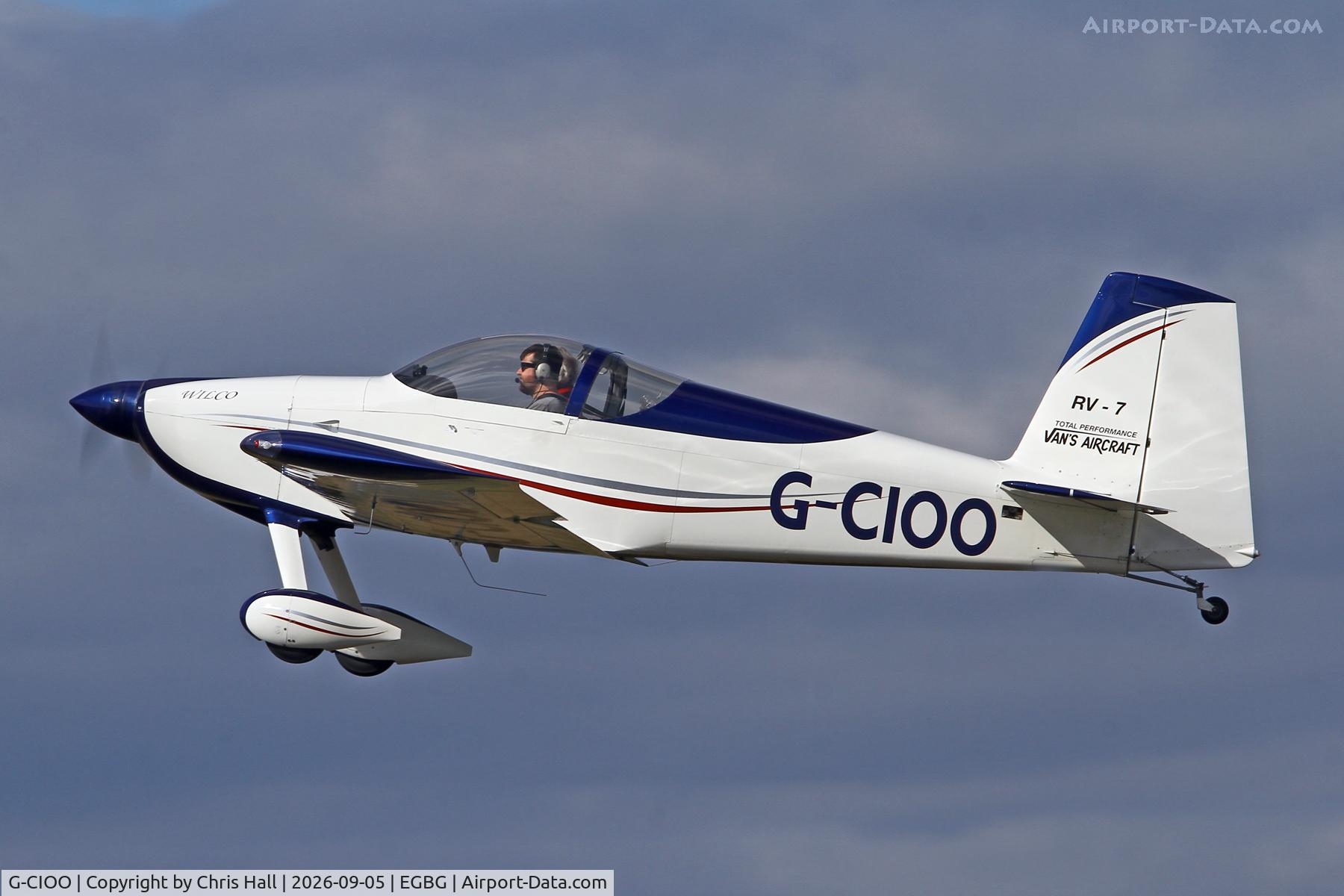 Aircraft G-CIOO, 2008 Vans RV-7, c/n 70913, LAA 80th Anniversary Rally, at EGBG, photo by Chris Hall