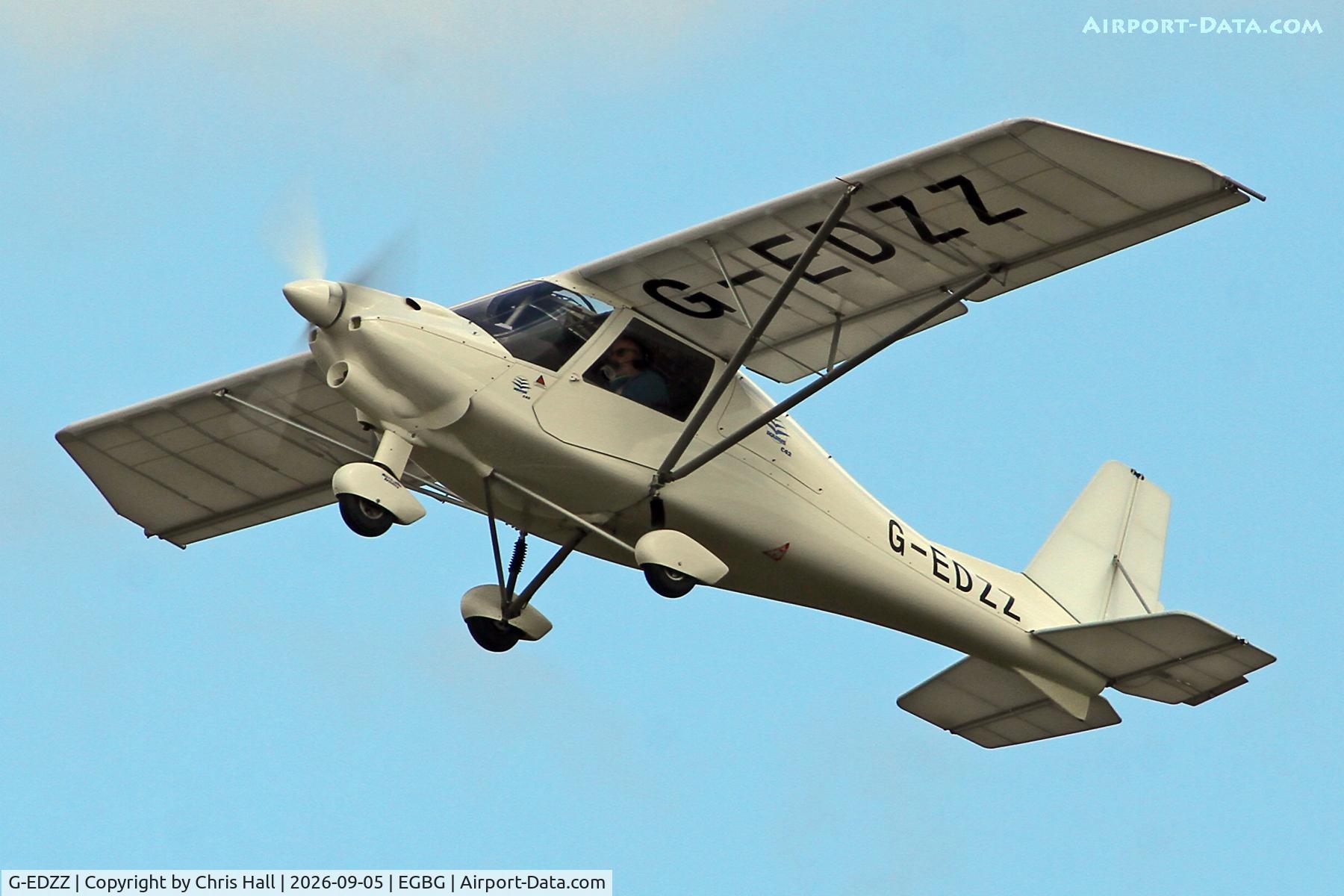 Aircraft G-EDZZ, 2012 Comco Ikarus C42 FB100 Bravo, c/n 1210-7228, LAA 80th Anniversary Rally, at EGBG, photo by Chris Hall