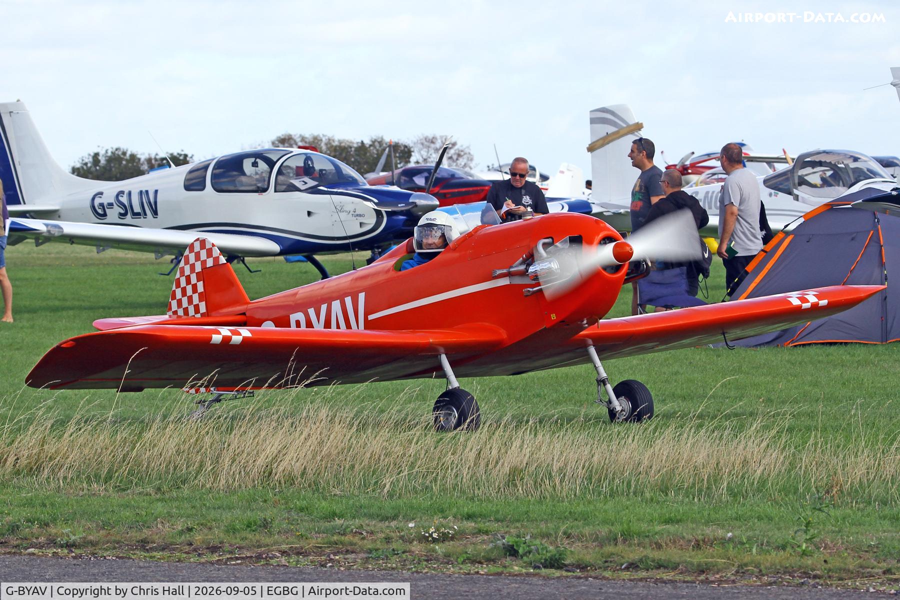Aircraft G-BYAV, 1999 Taylor JT-1 Monoplane, c/n PFA 055-11010, LAA 80th Anniversary Rally, at EGBG, photo by Chris Hall