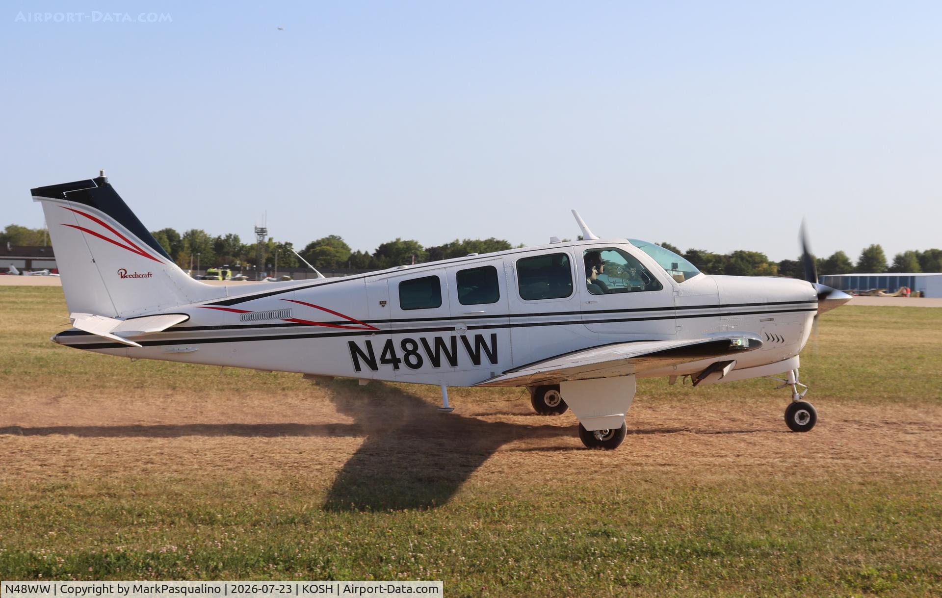 Aircraft N48WW, 1976 Beech A36 Bonanza 36, c/n E-940, Beech A36, at KOSH, photo by MarkPasqualino