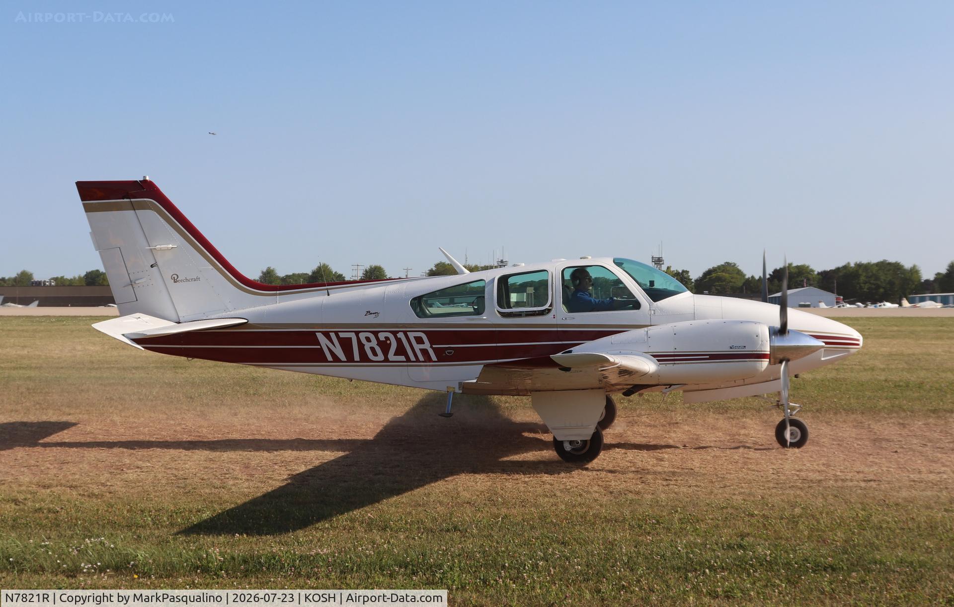 Aircraft N7821R, 1968 Beech 95-B55 (T42A) Baron, c/n TC-1196, Beech B55, at KOSH, photo by MarkPasqualino