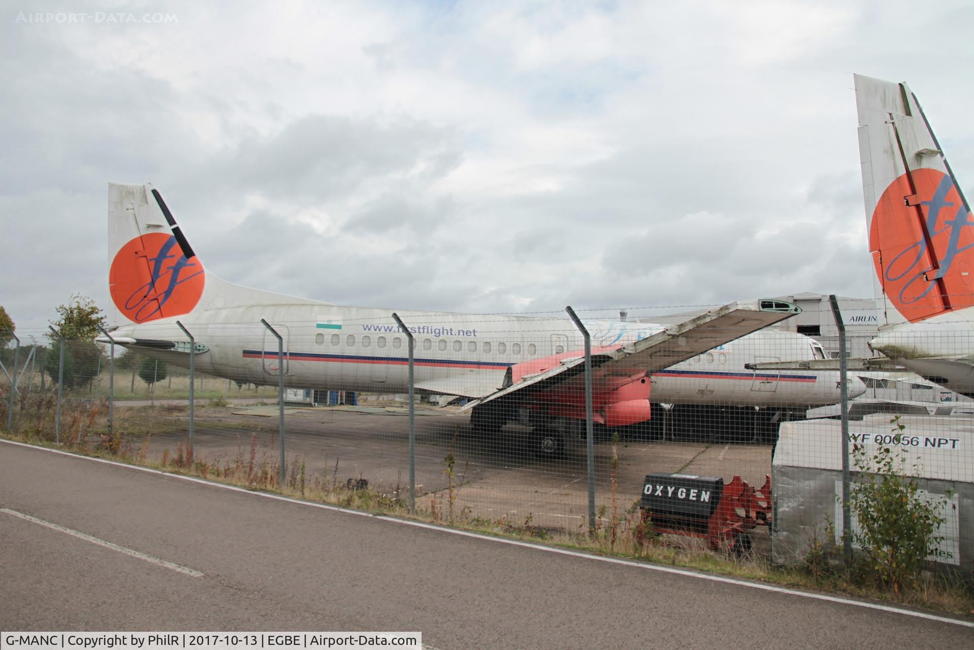 Aircraft G-MANC, 1992 British Aerospace ATP, c/n 2054, G-MANC (VT-FFA) 1992 BAe ATP Coventry, at EGBE, photo by PhilR