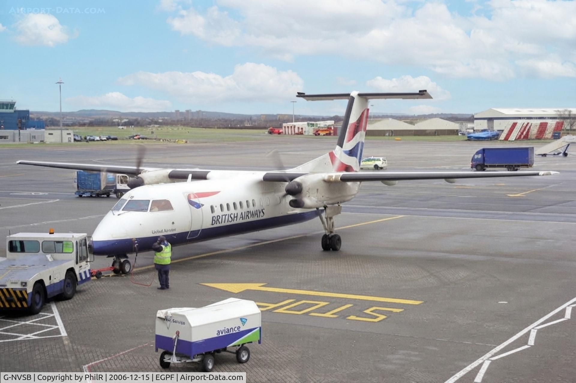Aircraft G-NVSB, 1998 De Havilland Canada DHC-8-311 Dash 8, c/n 517, G-NVSB 1998 DHC--8-300 BA GLA, at EGPF, photo by PhilR
