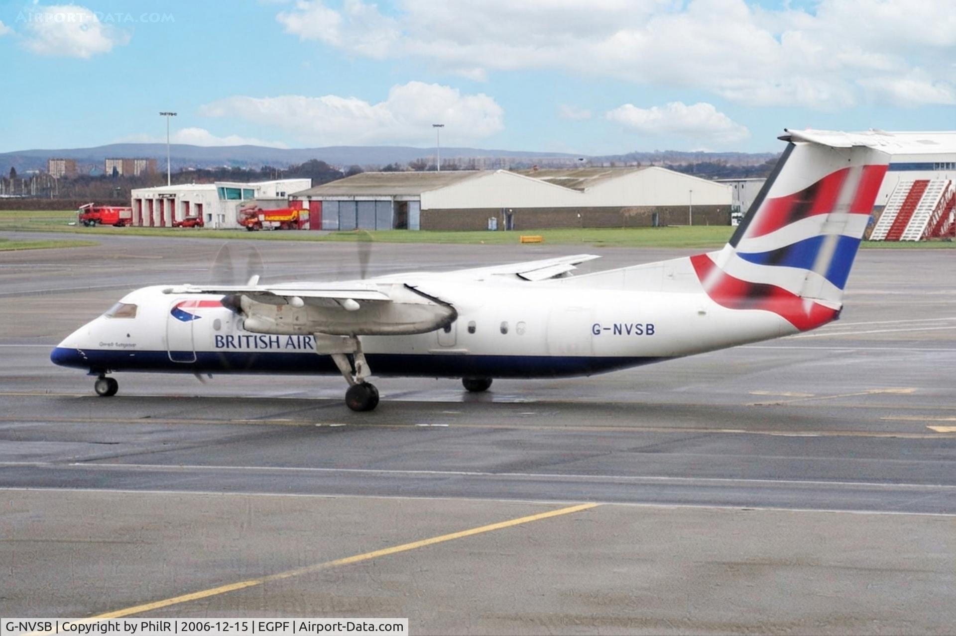 Aircraft G-NVSB, 1998 De Havilland Canada DHC-8-311 Dash 8, c/n 517, G-NVSB 1998 DHC--8-300 BA GLA, at EGPF, photo by PhilR