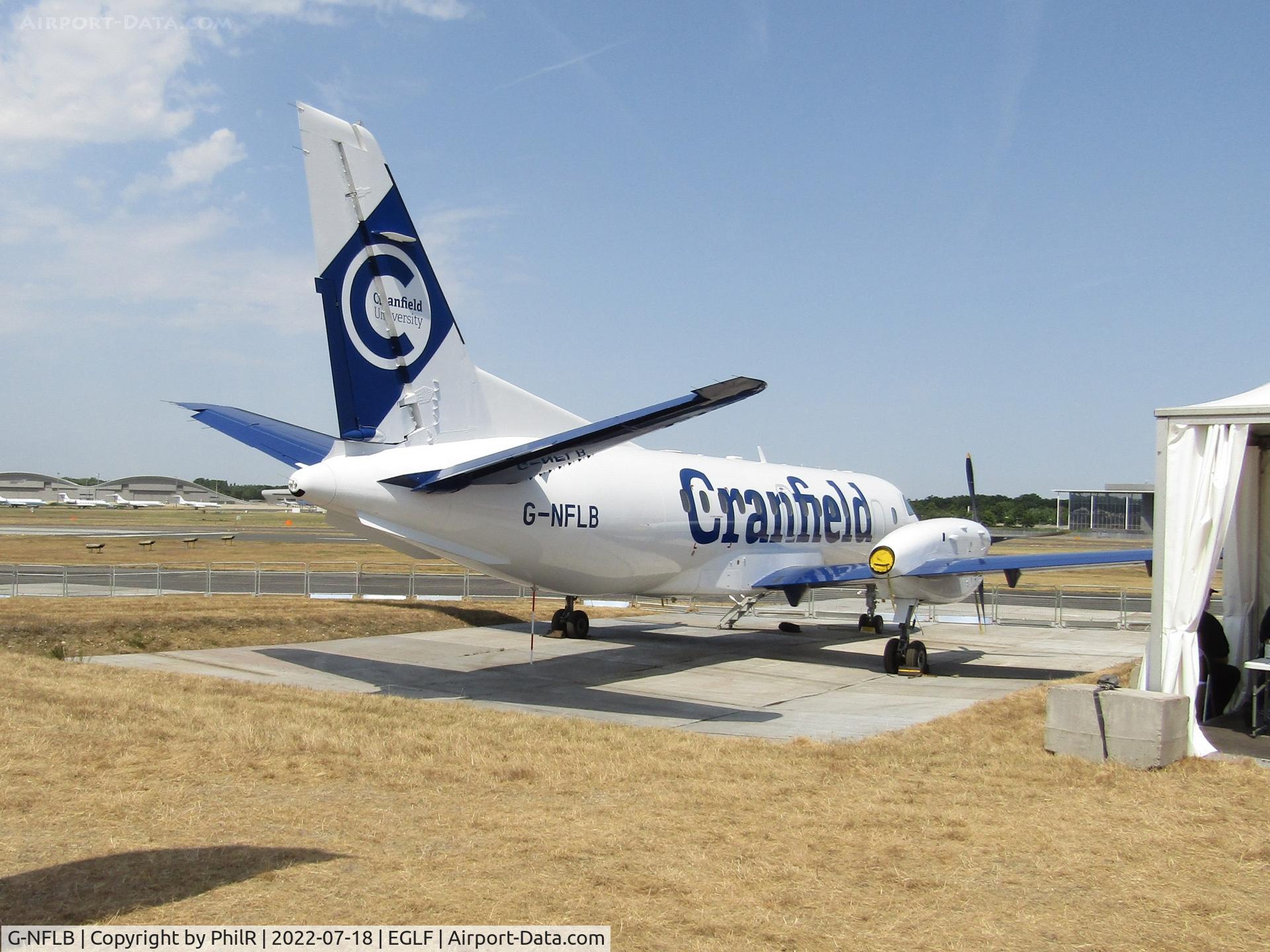 Aircraft G-NFLB, 1998 Saab 340B, c/n 340B-456, G-NFLB1998 SAAB 340B FIA Farnborough, at EGLF, photo by PhilR