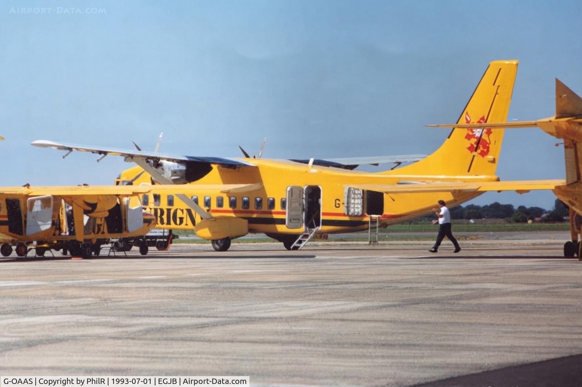 Aircraft G-OAAS, 1984 Short 360-100, c/n SH.3648, G-OAAS 1984 Short 360 Aurigny Air Services GCI, at EGJB, photo by PhilR