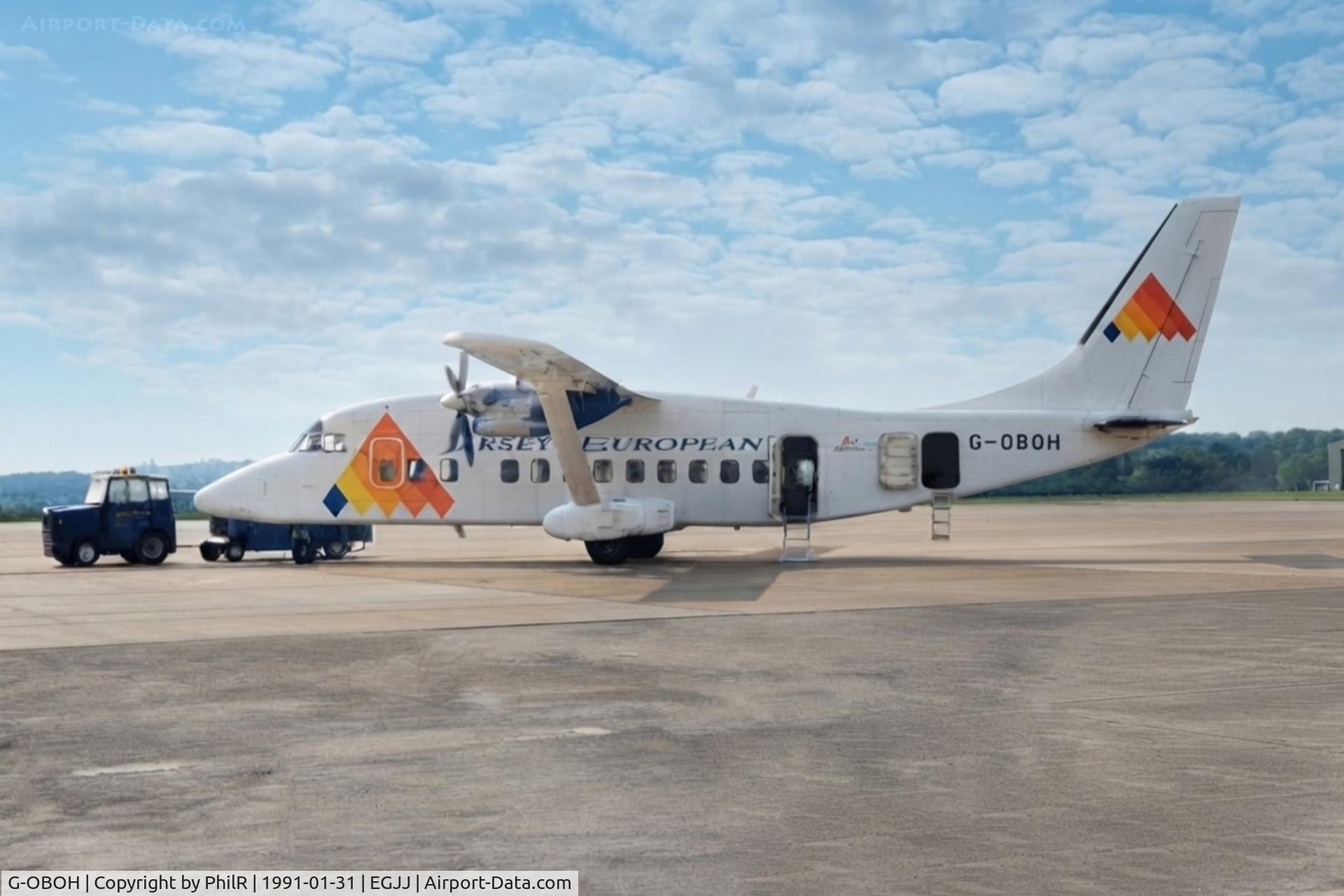 Aircraft G-OBOH, 1986 Short 360-100, c/n SH.3713, G-OBOH 1987 Short 360 JEA JER, at EGJJ, photo by PhilR