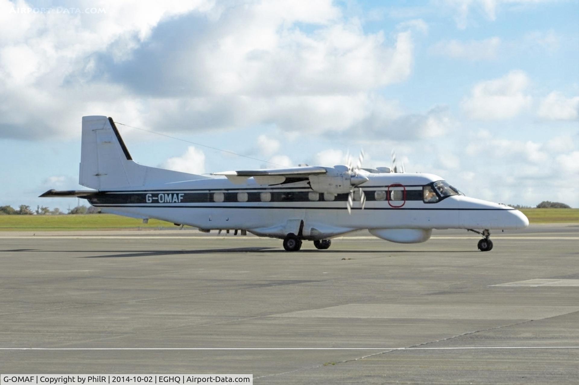 Aircraft G-OMAF, 1986 Dornier 228-202K, c/n 8112, G-OMAF 1986 Dornier 228-202K Newquay, at EGHQ, photo by PhilR