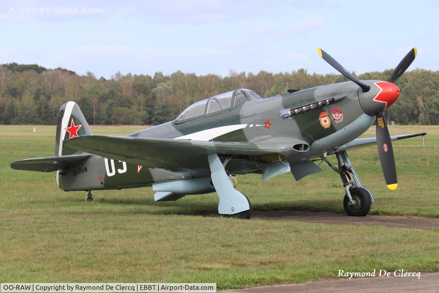 Aircraft OO-RAW, 1996 Yakovlev Yak-9UM, c/n 0470403, At Flying Festival Brasschaat on 20-09-2026., at EBBT, photo by Raymond De Clercq
