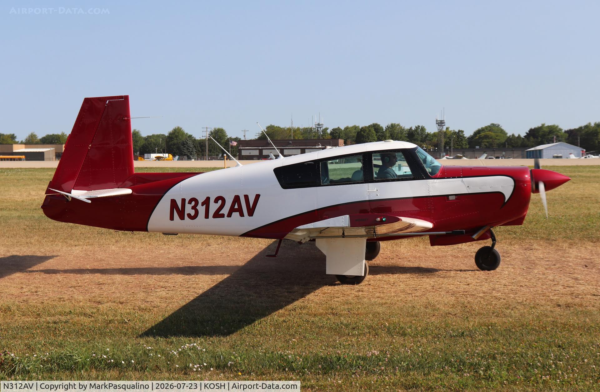 Aircraft N312AV, 1968 Mooney M20C Ranger, c/n 680049, Mooney M20C, at KOSH, photo by MarkPasqualino