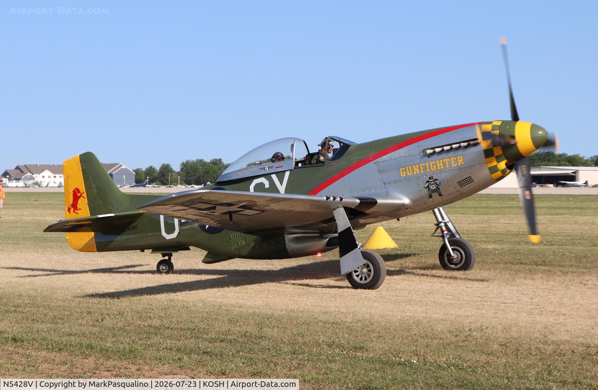 Aircraft N5428V, 1944 North American P-51D Mustang, c/n 122-39723, North American P-51D, at KOSH, photo by MarkPasqualino