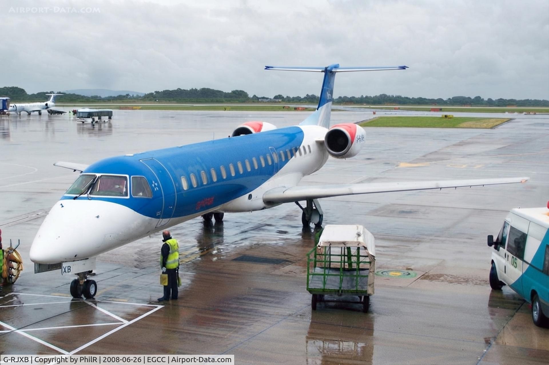 Aircraft G-RJXB, 1999 Embraer EMB-145EP (ERJ-145EP), c/n 145142, G-RJXB 1999 ERJ-145EP BMI MAN, at EGCC, photo by PhilR