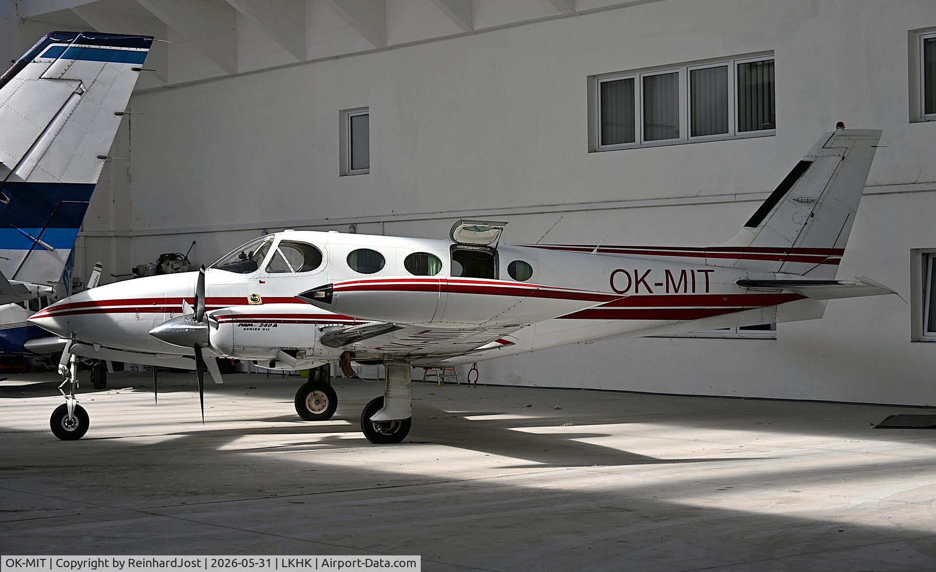 Aircraft OK-MIT, Cessna 340A, c/n 340A0355, Cessna 340A OK-MIT in the DSA hangar at Hradec Kralove, Czech Republic, at LKHK, photo by ReinhardJost