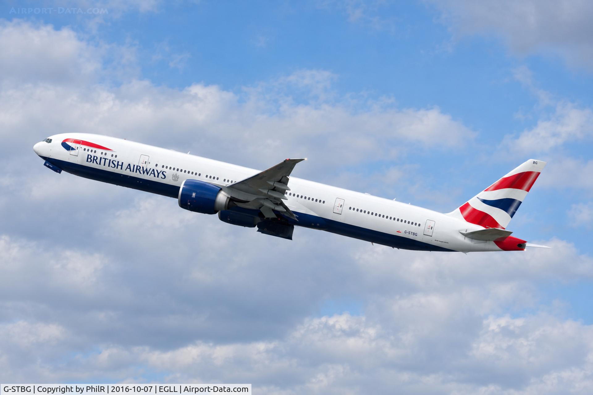 Aircraft G-STBG, 2013 Boeing 777-336/ER, c/n 38430 l/n 1135, G-STBG 2013 B777-300 BA LHR, at EGLL, photo by PhilR