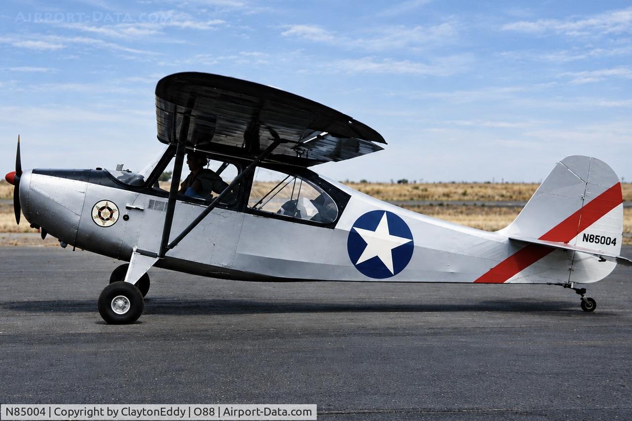 Aircraft N85004, 1946 Aeronca 7AC Champion, c/n 7AC-3728, Old Rio Vista airport in California 1980's?, at O88, photo by ClaytonEddy