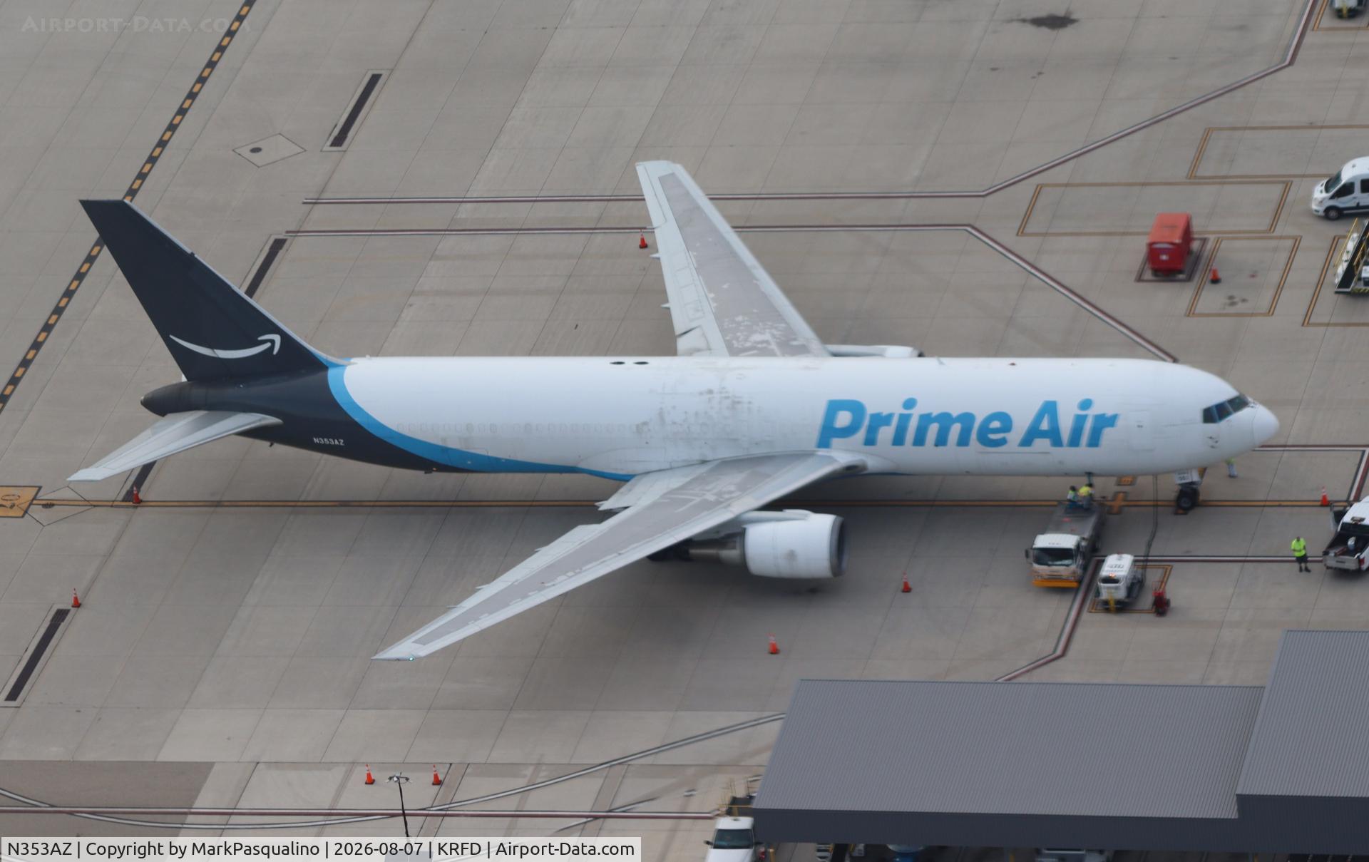 Aircraft N353AZ, 1992 Boeing 767-323, c/n 25198 l/n 431, Boeing 767-323, at KRFD, photo by MarkPasqualino