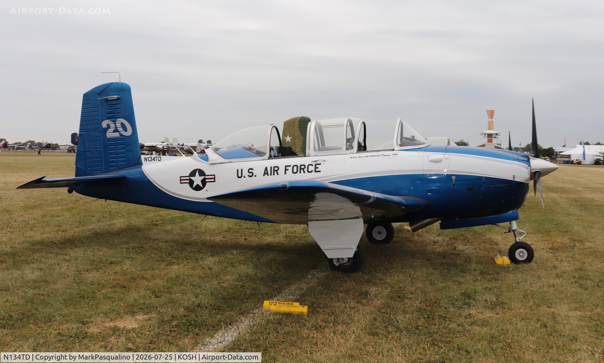 Aircraft N134TD, Beech T-34B, c/n BG-79, Beech T-34B, at KOSH, photo by MarkPasqualino