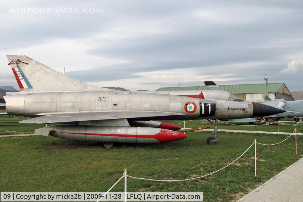 Aircraft 09, 1959 Dassault Mirage IIIA, c/n 09, Preserved, at LFLQ, photo by micka2b