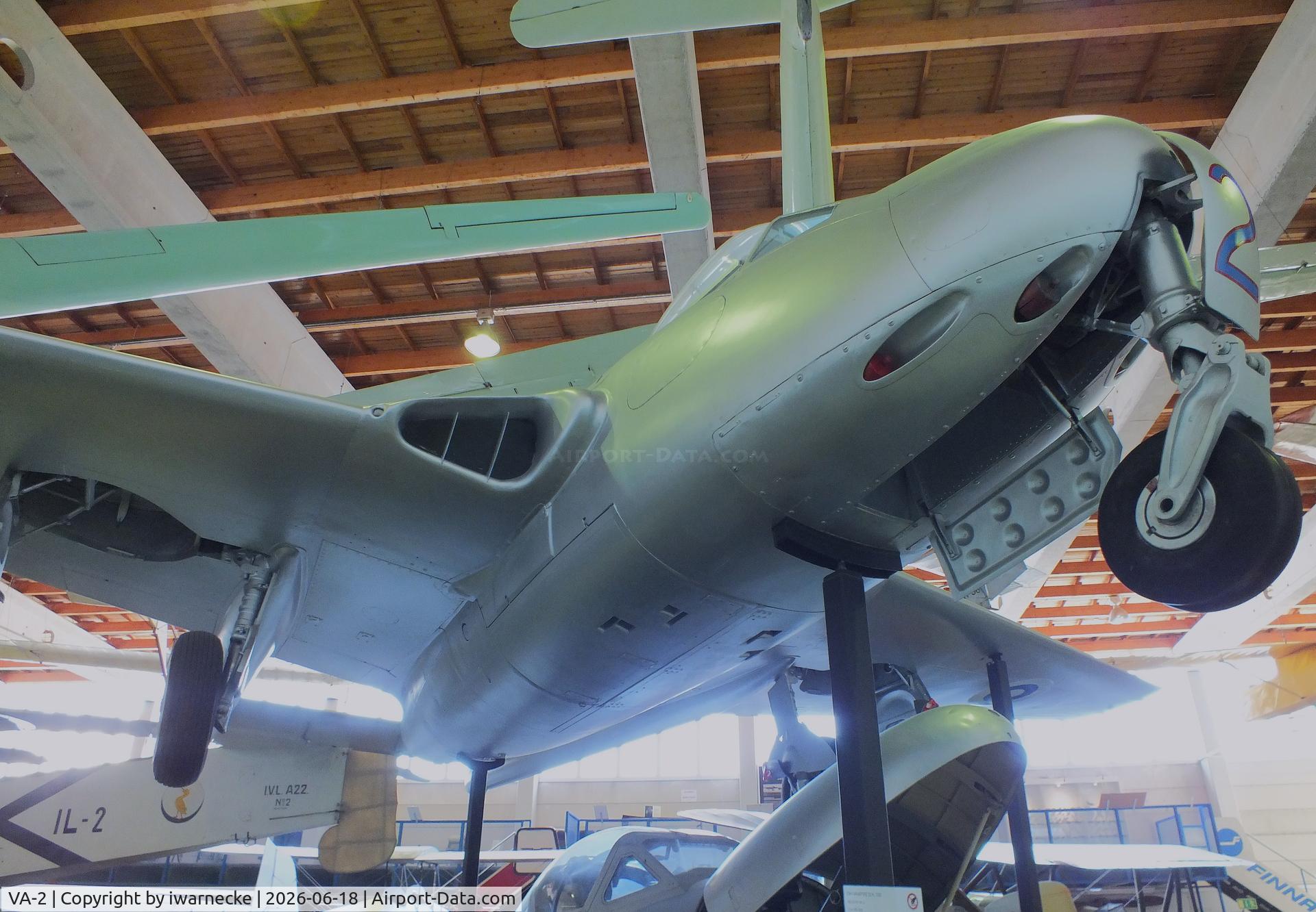 Aircraft VA-2, 1953 De Havilland DH-100 Vampire FB.52, c/n V0692, De Havilland D.H.100 Vampire FB52 at the Suomen Ilmailumuseo (Finnish Aviation Museum), Vantaa, photo by iwarnecke