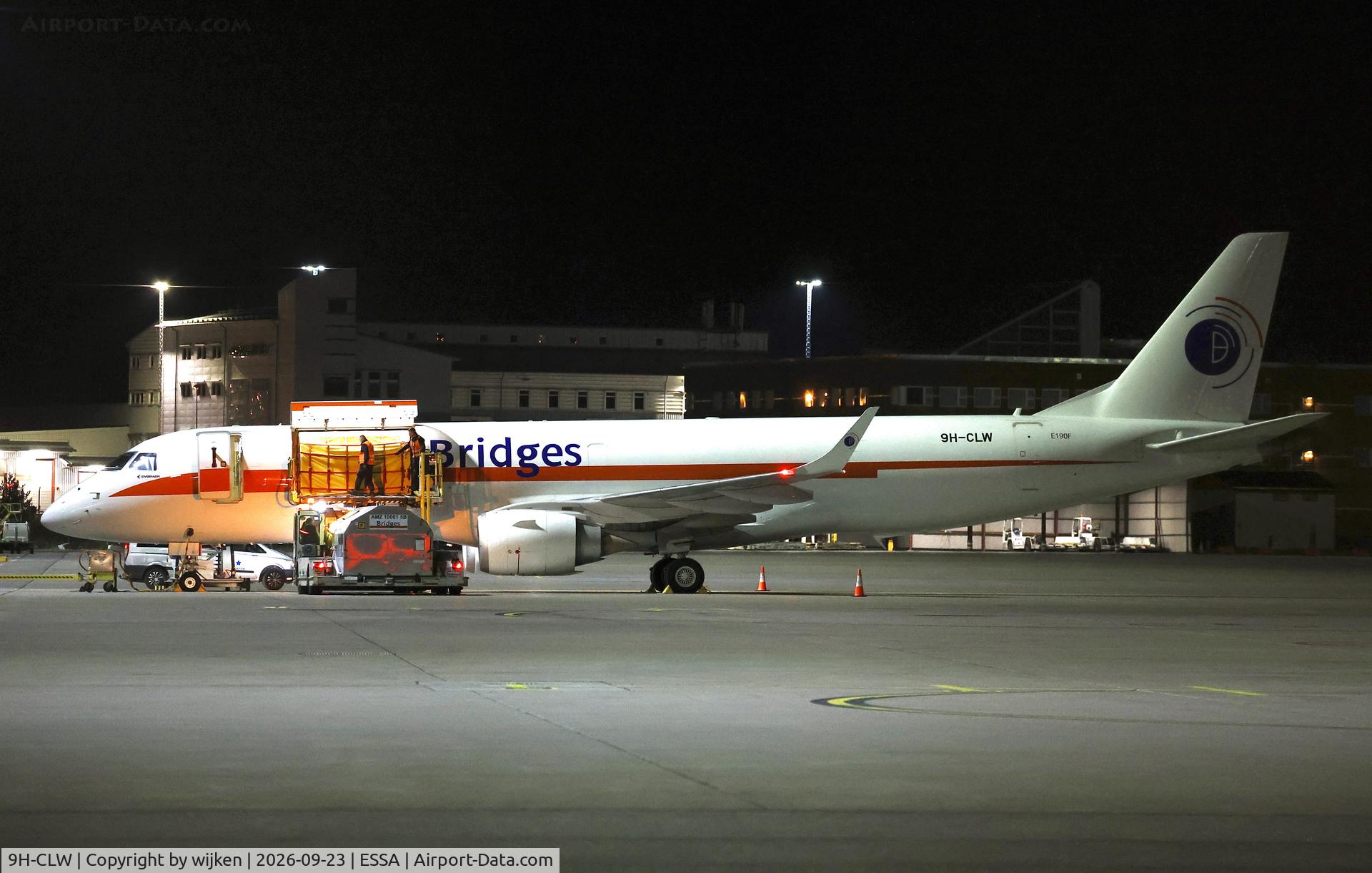 Aircraft 9H-CLW, Embraer ERJ-190AR(F), c/n 19000399, Ramp R, at ESSA, photo by wijken