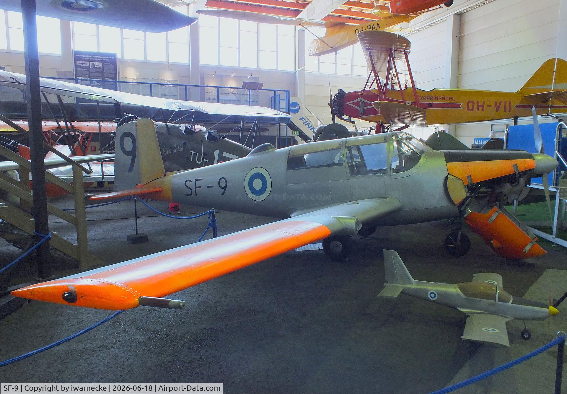 Aircraft SF-9, Saab 91D Safir, c/n 91-355, SAAB 91D Safir at the Suomen Ilmailumuseo (Finnish Aviation Museum), Vantaa, photo by iwarnecke