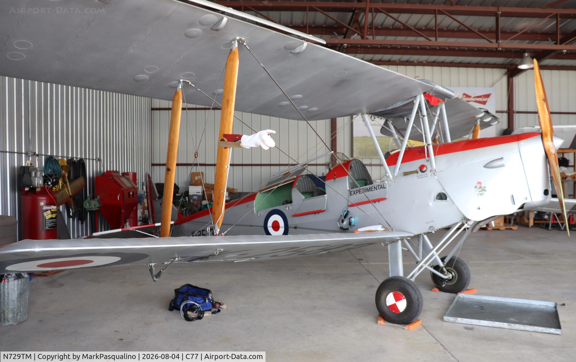 Aircraft N729TM, De Havilland DH-82A Tiger Moth II, c/n 83740, De Havilland DH-82A, at C77, photo by MarkPasqualino