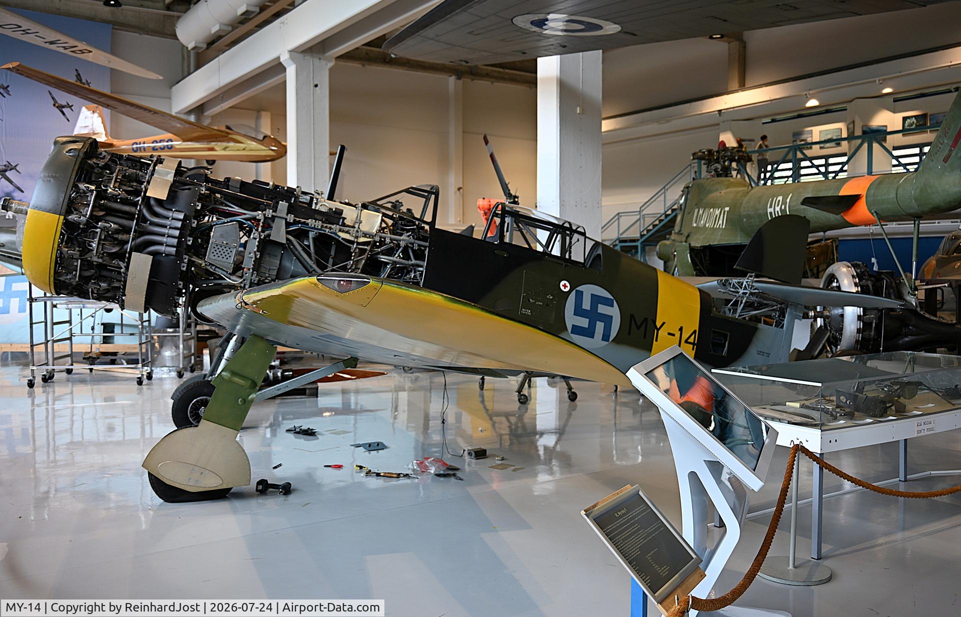 Aircraft MY-14, 1942 VL Myrsky II, c/n II-10, One of around 50 Myrsky II build for the Finnish Air Force. At the Finnisch Military Aviation Museum near Lahti, Finland, photo by ReinhardJost