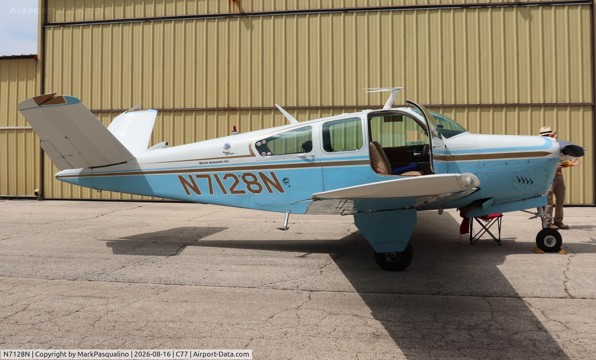 Aircraft N7128N, 1967 Beech V35A Bonanza, c/n D-8675, Beech V35A, at C77, photo by MarkPasqualino