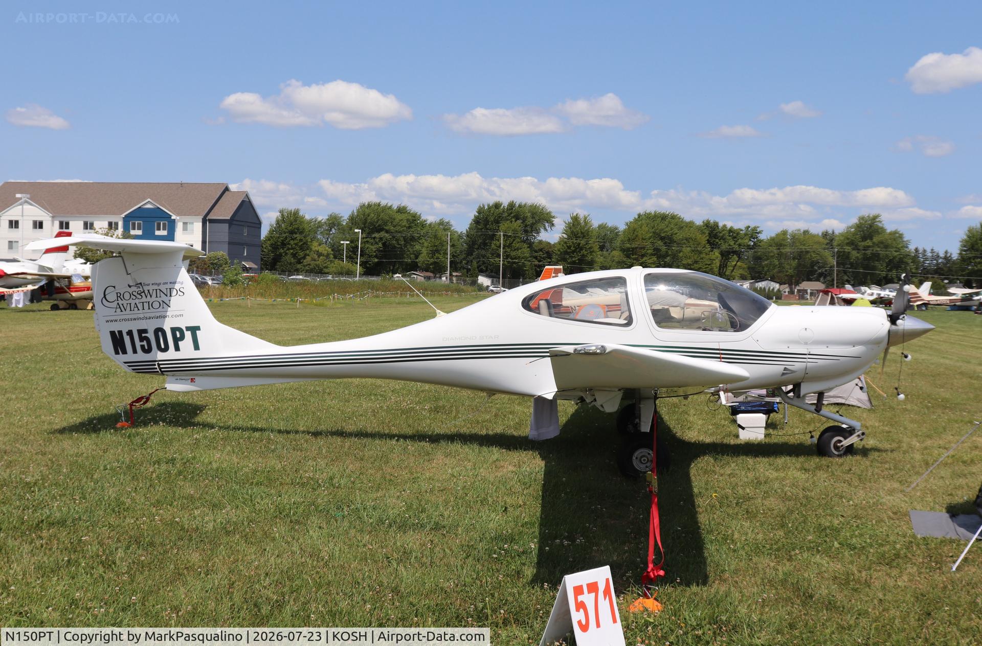 Aircraft N150PT, 2005 Diamond DA-40 Diamond Star, c/n 40.468, Diamond DA 40, at KOSH, photo by MarkPasqualino