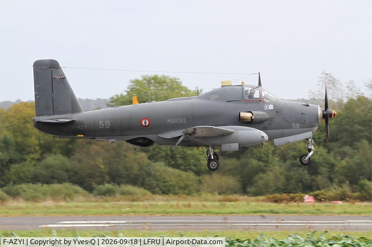 Aircraft F-AZYI, 1959 Breguet Br.1050 Alize, c/n 59, Breguet Br.1050 Alizé, On final rwy 22, Morlaix-Ploujean airport (LFRU-MXN), at LFRU, photo by Yves-Q