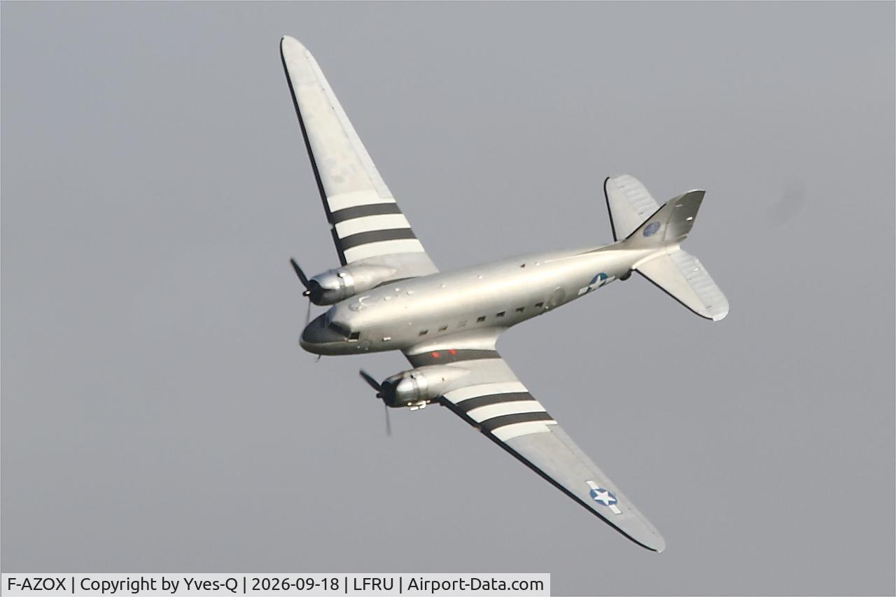 Aircraft F-AZOX, 1945 Douglas DC-3C-S1C3G (C-47B-35-DK), c/n 16604 l/n 33352, Douglas DC-3C-S1C3G, On display, Morlaix-Ploujean airport (LFRU-MXN), at LFRU, photo by Yves-Q
