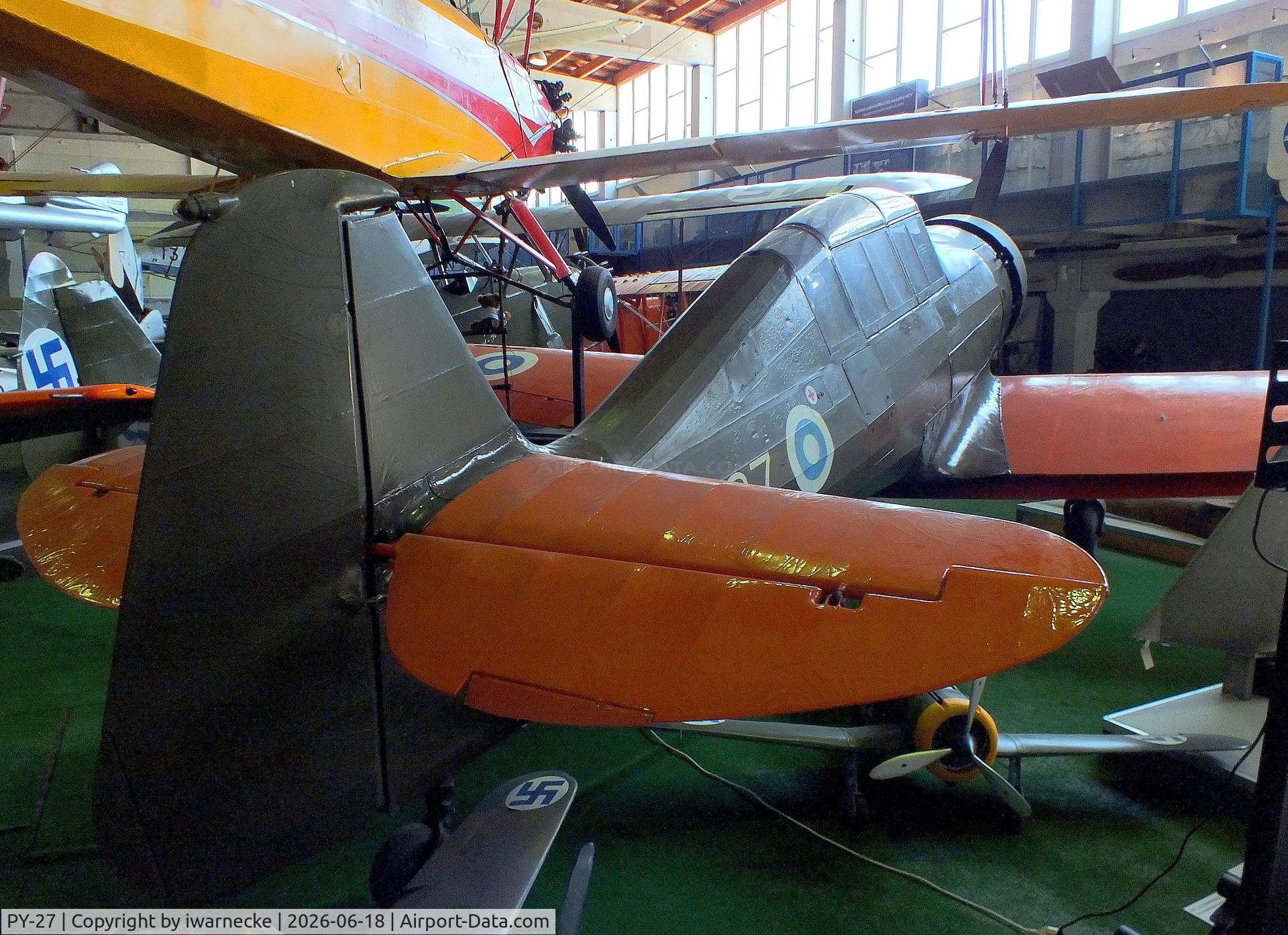 Aircraft PY-27, 1941 Valtion Pyry II, c/n 26, Valtion lentokonetehdas VL Pyry II at the Suomen Ilmailumuseo (Finnish Aviation Museum), Vantaa, photo by iwarnecke