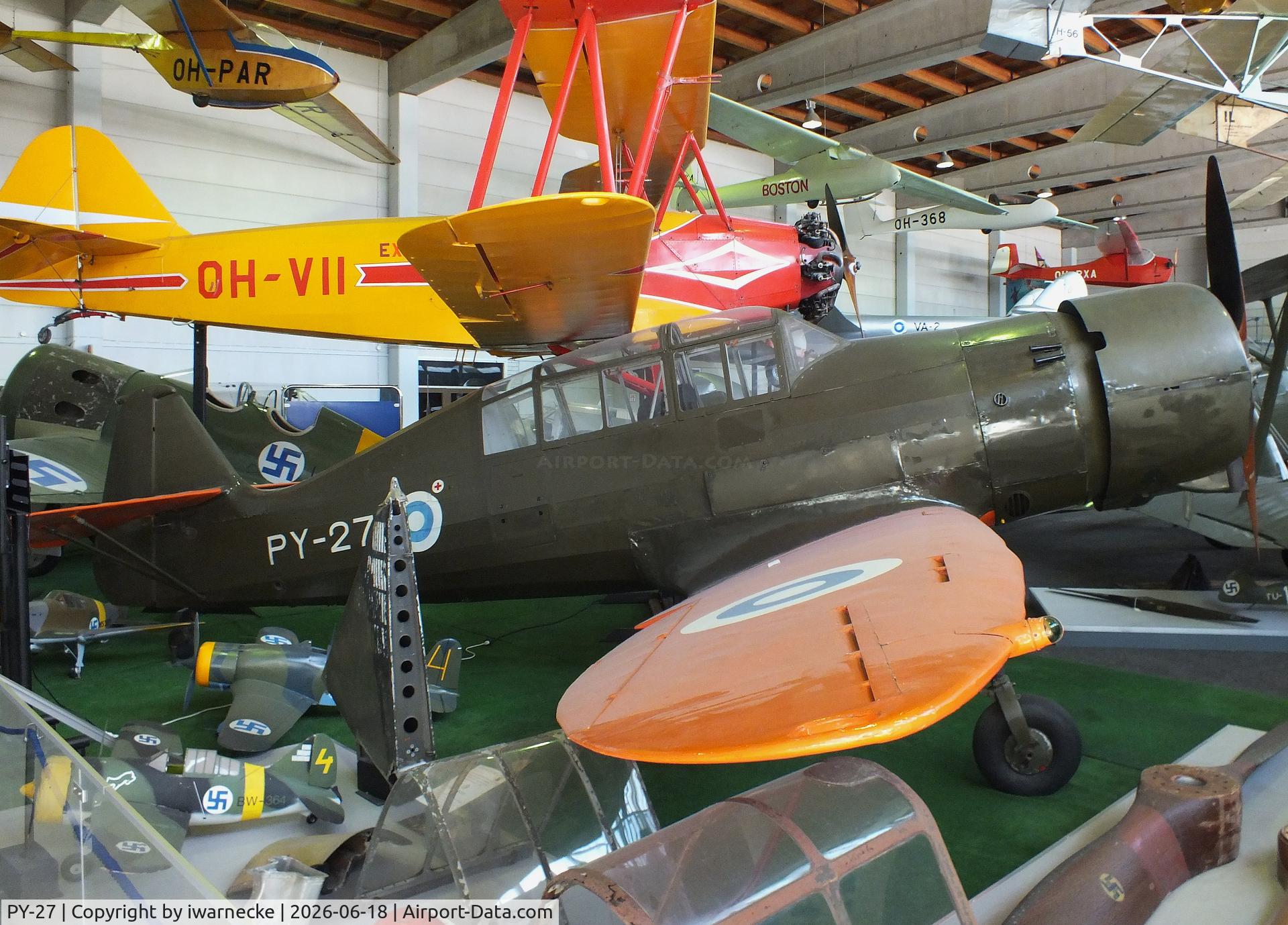 Aircraft PY-27, 1941 Valtion Pyry II, c/n 26, Valtion lentokonetehdas VL Pyry II at the Suomen Ilmailumuseo (Finnish Aviation Museum), Vantaa, photo by iwarnecke