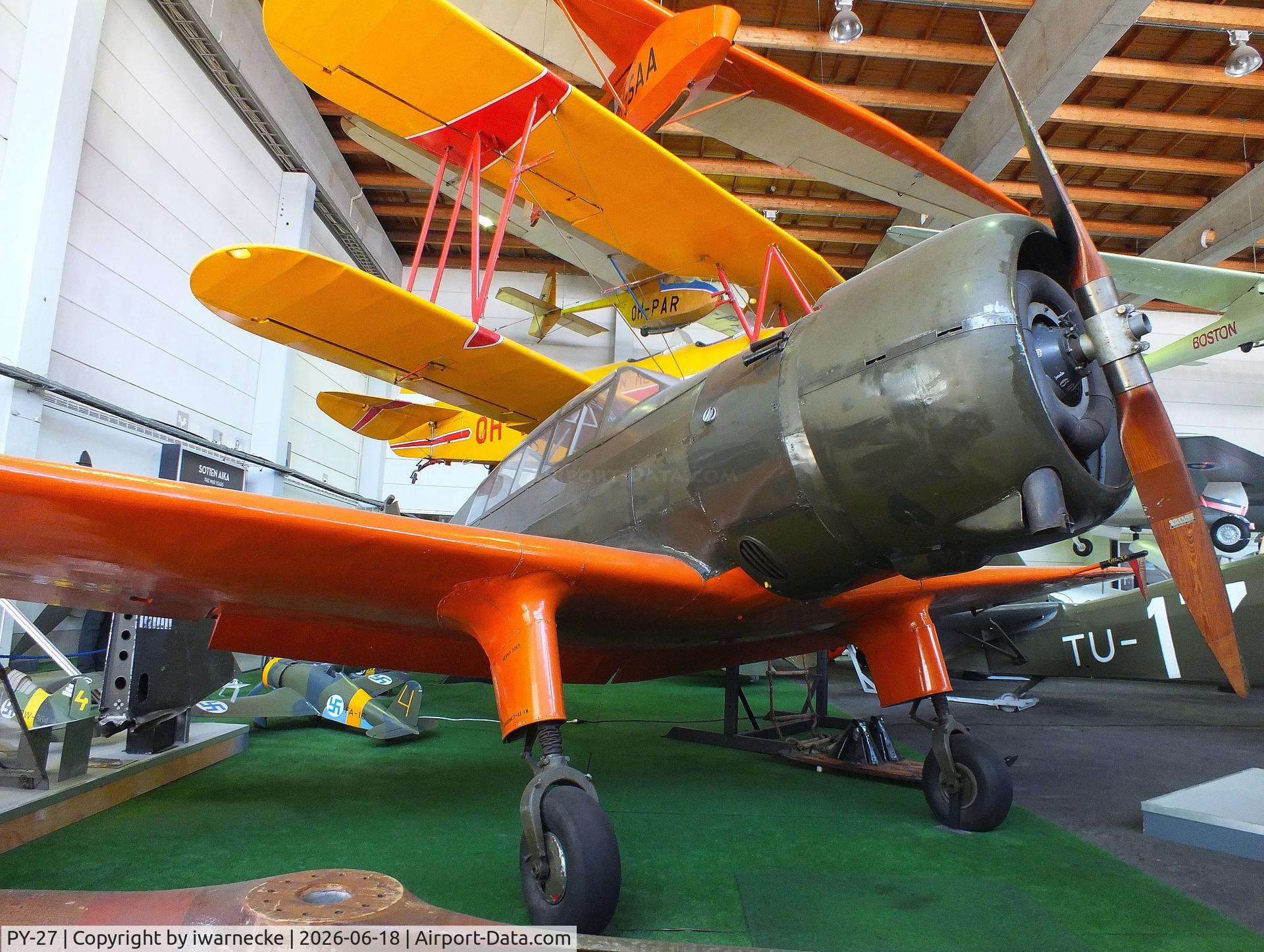 Aircraft PY-27, 1941 Valtion Pyry II, c/n 26, Valtion lentokonetehdas VL Pyry II at the Suomen Ilmailumuseo (Finnish Aviation Museum), Vantaa, photo by iwarnecke