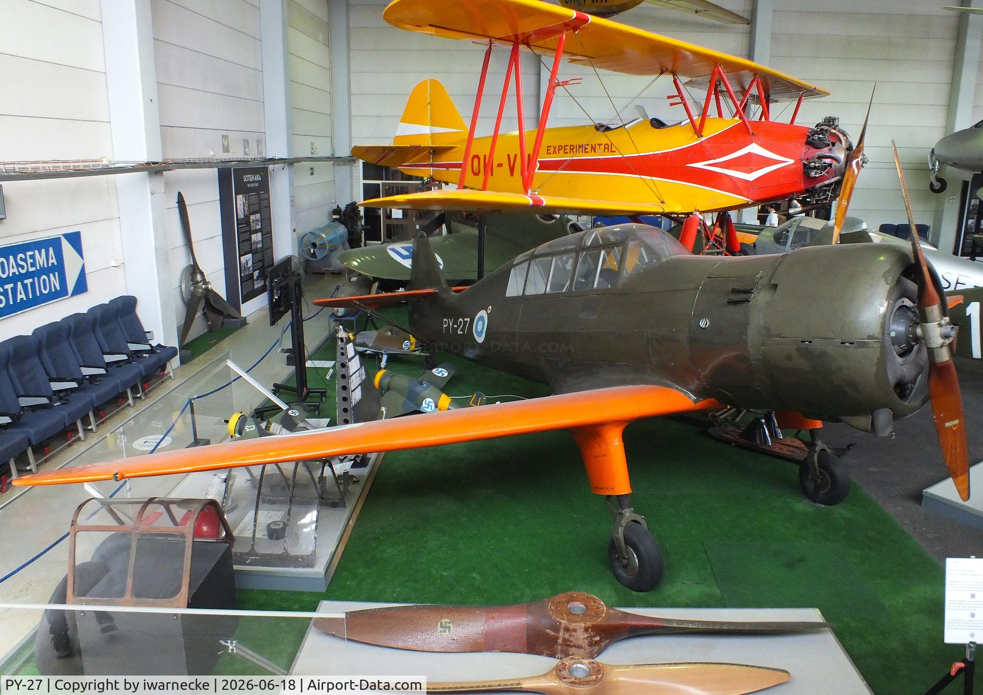 Aircraft PY-27, 1941 Valtion Pyry II, c/n 26, Valtion lentokonetehdas VL Pyry II at the Suomen Ilmailumuseo (Finnish Aviation Museum), Vantaa, photo by iwarnecke