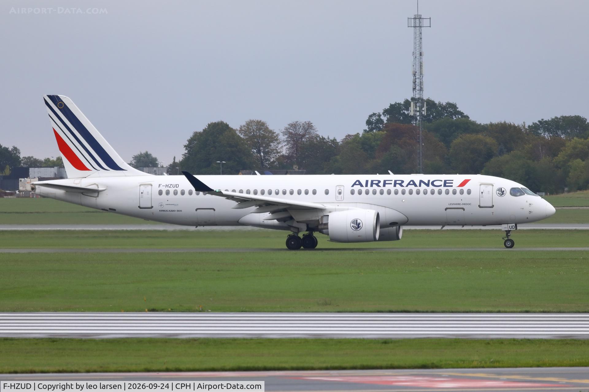 Aircraft F-HZUD, 2021 Airbus A220-300, c/n 55141, Copenhagen 24.9.2026, at CPH, photo by leo larsen