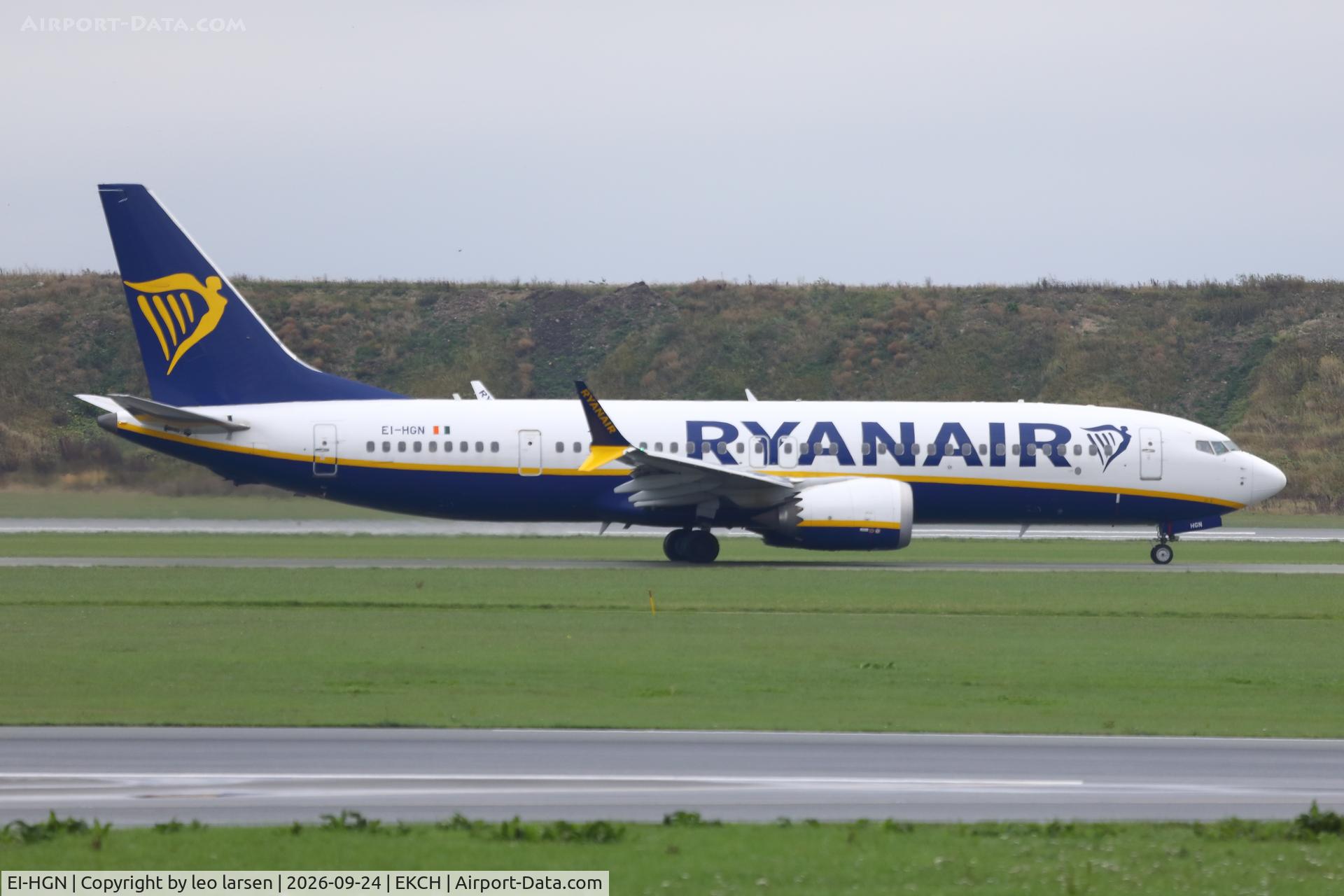 Aircraft EI-HGN, 2022 Boeing 737-8200 MAX, c/n 62327 / 8063, Copenhagen 24.9.2026, at EKCH, photo by leo larsen