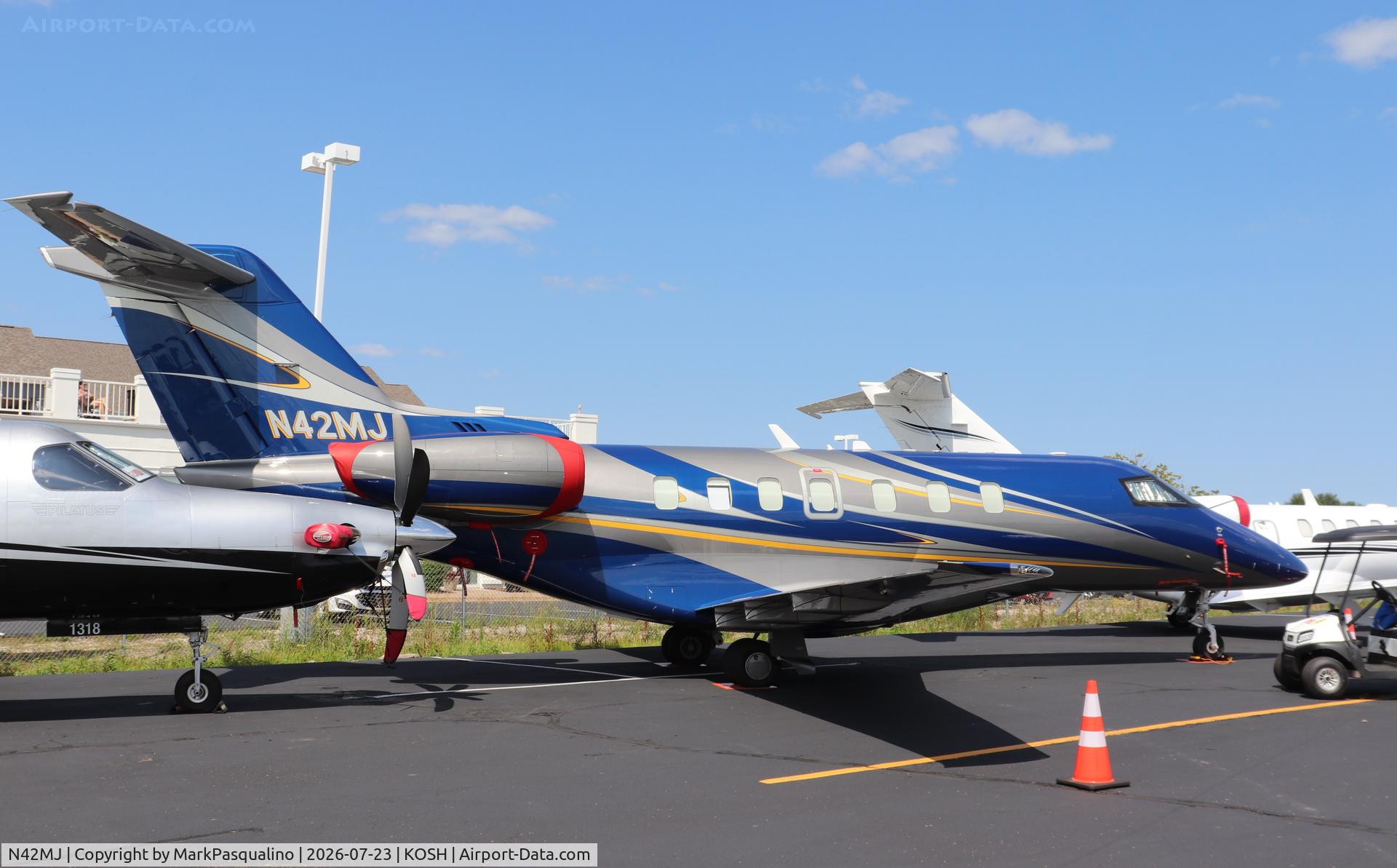 Aircraft N42MJ, 2024 Pilatus PC-24, c/n 536, Pilatus PC-24, at KOSH, photo by MarkPasqualino