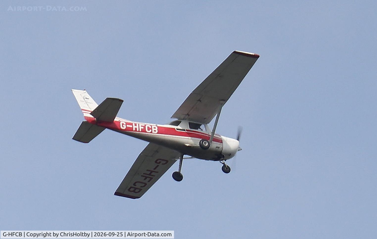 Aircraft G-HFCB, 1972 Reims Cessna F150L, c/n 0798, Over Potters Bar, Herts, photo by ChrisHoltby