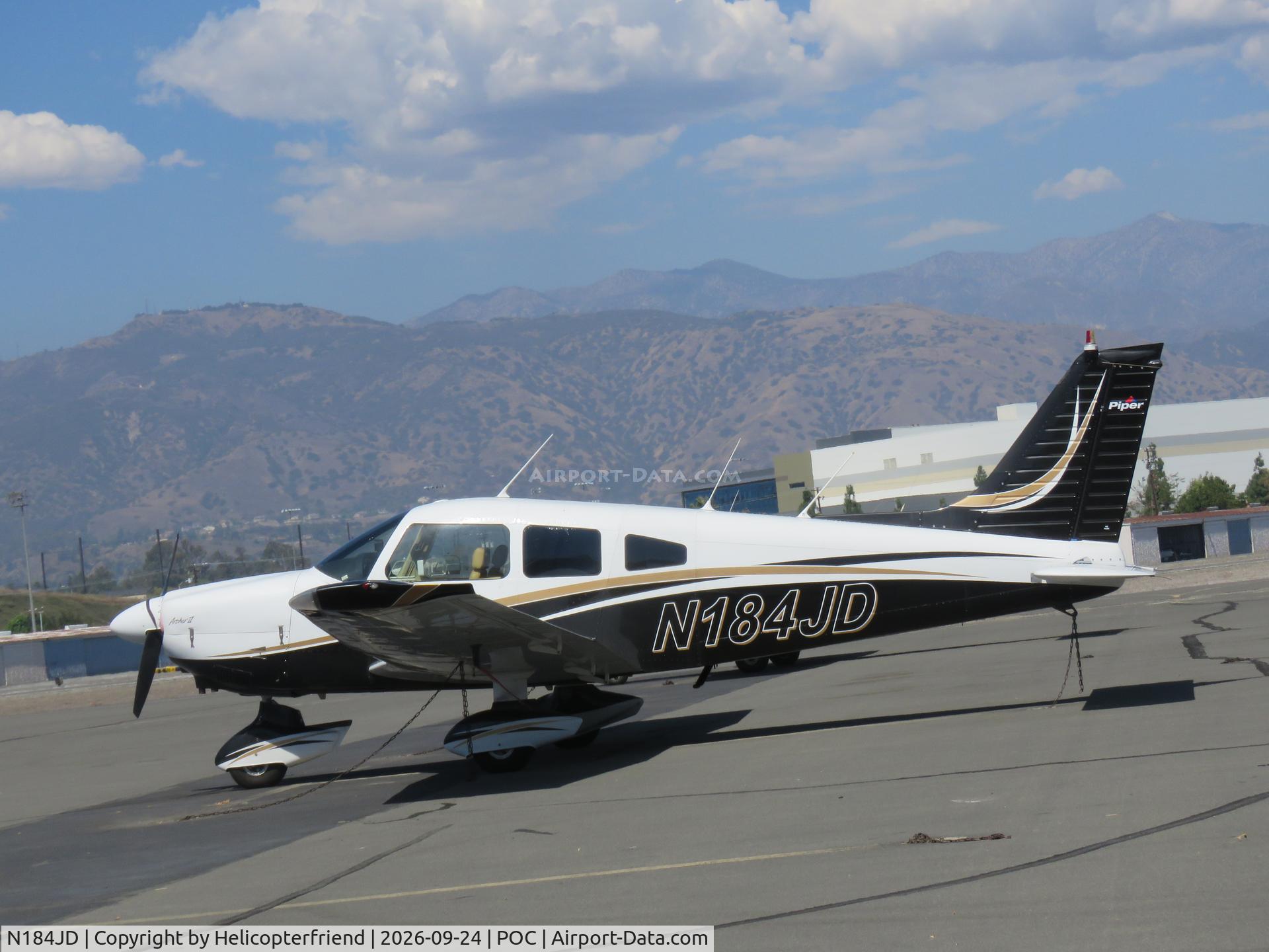 Aircraft N184JD, 1977 Piper PA-28-181, c/n 28-7790567, Parked in transit parking, at POC, photo by Helicopterfriend