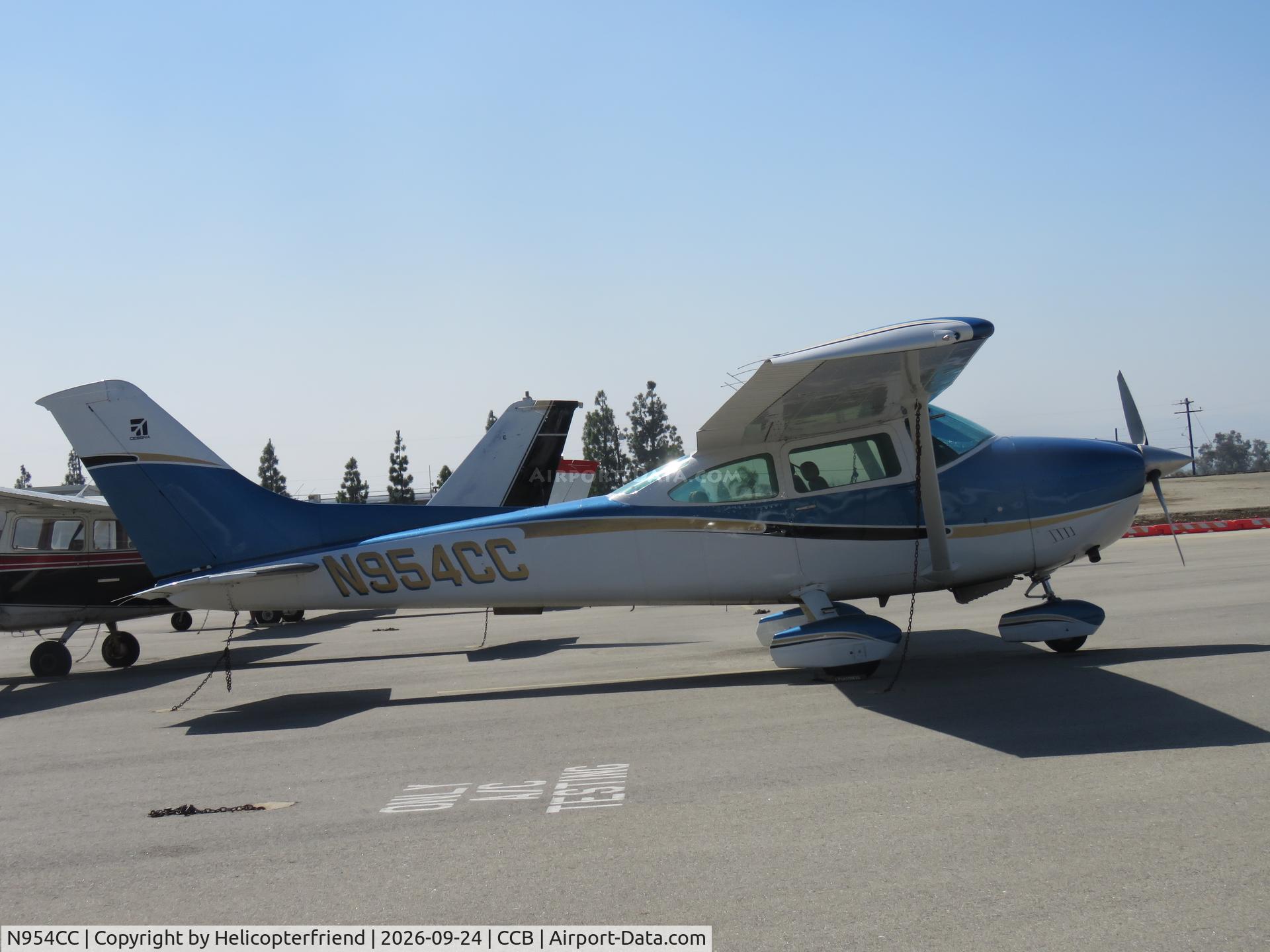 Aircraft N954CC, 1976 Cessna 182Q Skylane, c/n 18265290, Parked in transit parking, at CCB, photo by Helicopterfriend