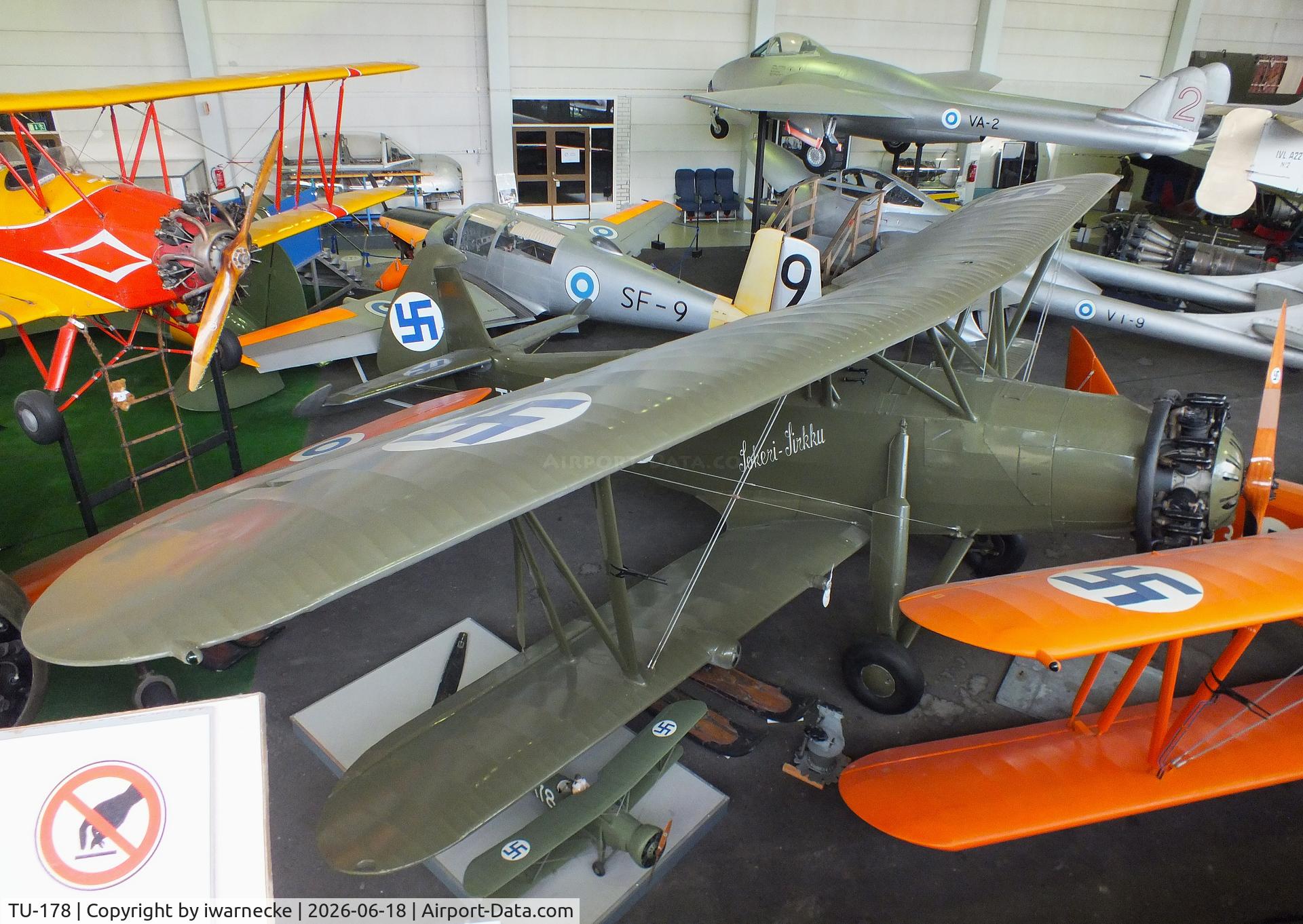 Aircraft TU-178, 1937 Valtion Tuisku, c/n 29, Valtion lentokonetehdas VL Tuisku at the Suomen Ilmailumuseo (Finnish Aviation Museum), Vantaa, photo by iwarnecke