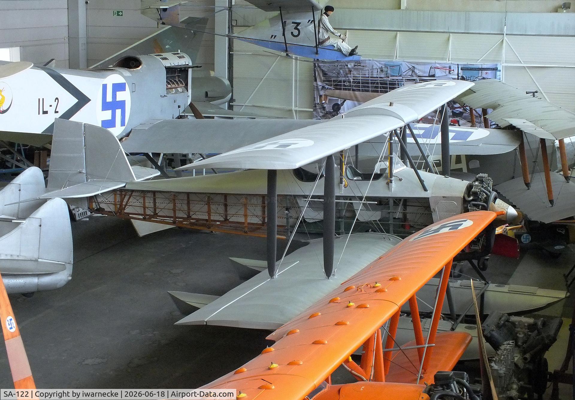 Aircraft SA-122, Valtion Saaski II, c/n 11/5, Valtion lentokonetehdas VL Sääski II (starboard fuselage minus skin) at the Suomen Ilmailumuseo (Finnish Aviation Museum), Vantaa, photo by iwarnecke