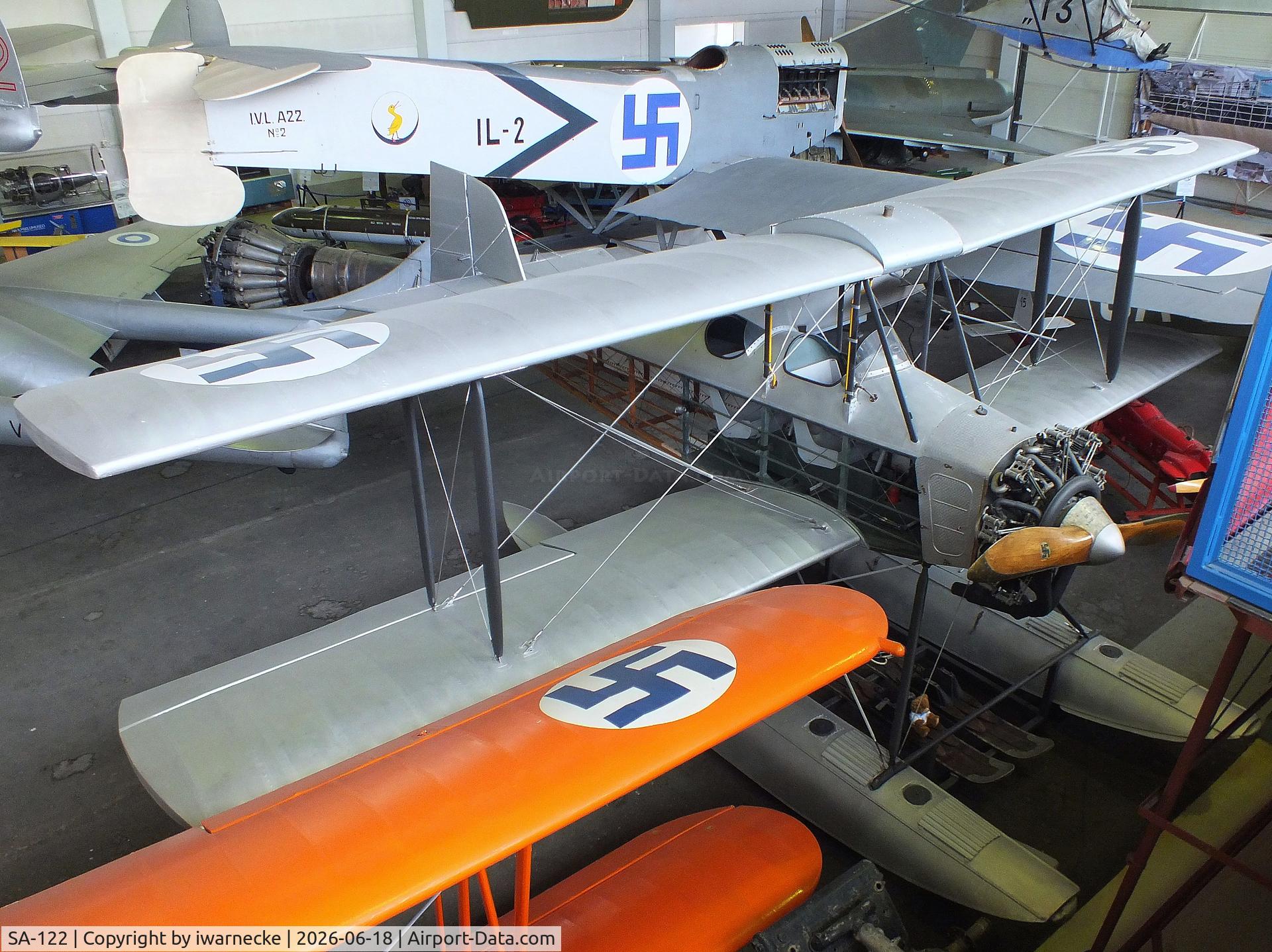 Aircraft SA-122, Valtion Saaski II, c/n 11/5, Valtion lentokonetehdas VL Sääski II (starboard fuselage minus skin) at the Suomen Ilmailumuseo (Finnish Aviation Museum), Vantaa, photo by iwarnecke